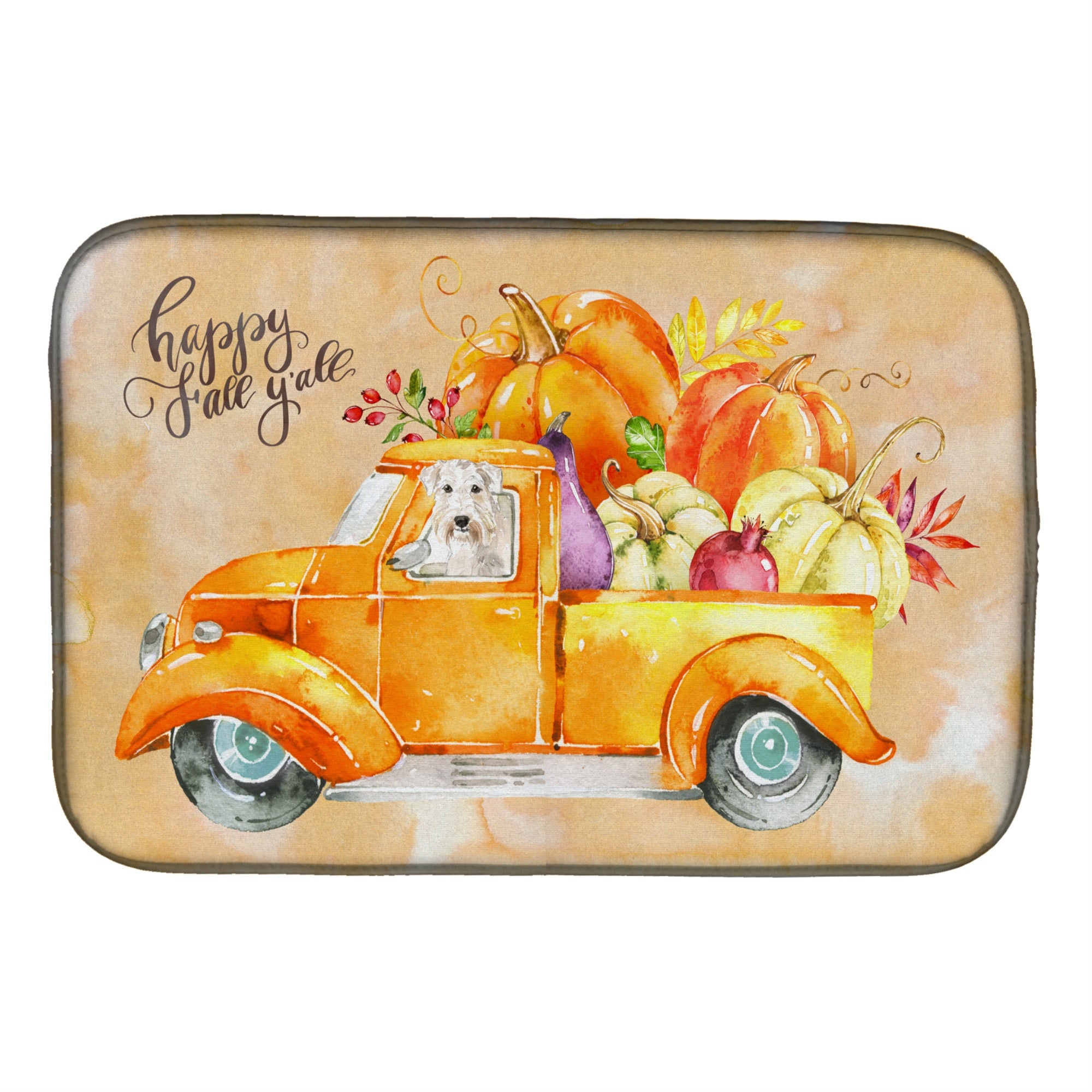 'Caroline'S Treasures Ck2640Ddm Fall Harvest Wheaten Terrier Dish-Drying-Mats, 14X21, Multicolor''