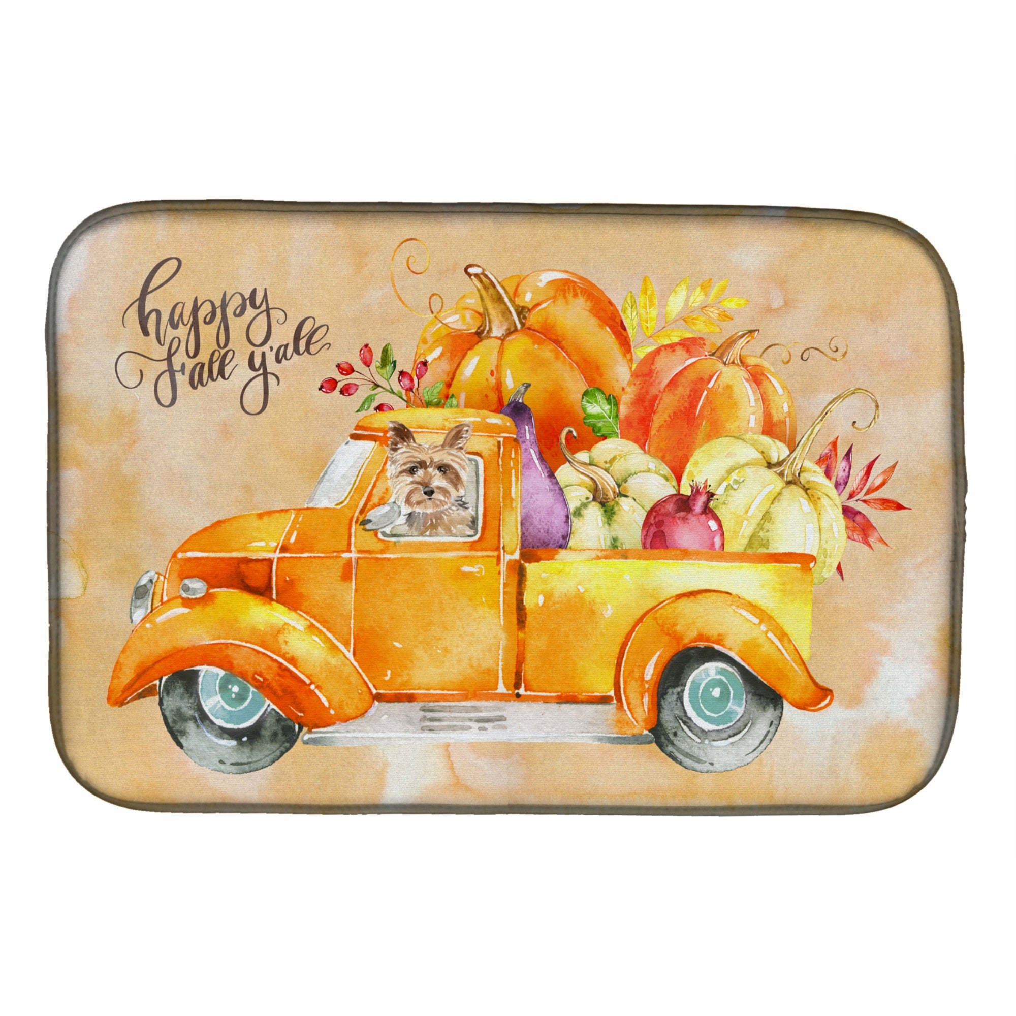 'Caroline'S Treasures Ck2643Ddm Fall Harvest Yorkshire Terrier Dish-Drying-Mats, 14X21, Multicolor''