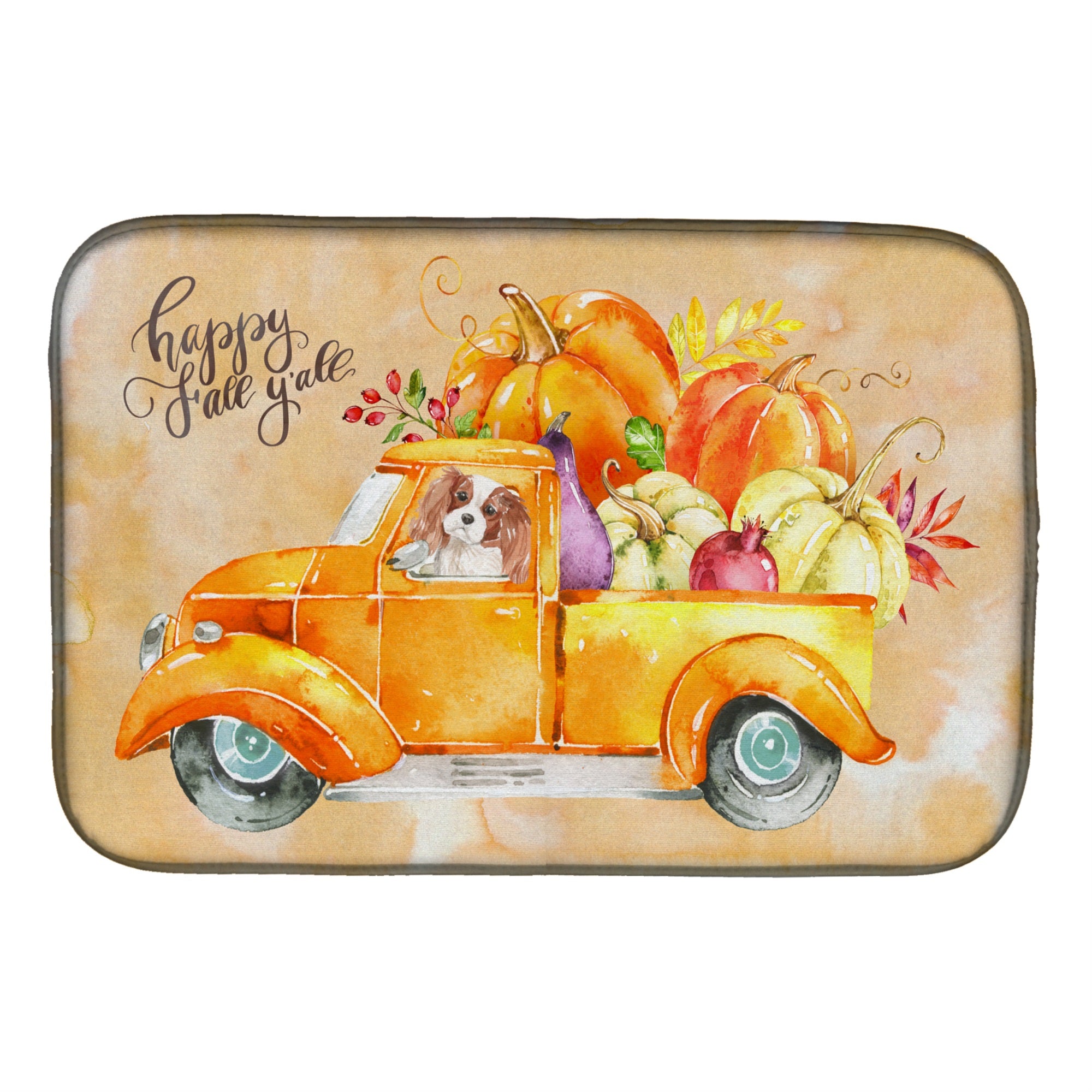 'Caroline'S Treasures Ck2650Ddm Fall Harvest Blenheim Cavalier Spaniel Dish-Drying-Mats, 14X21, Multicolor''