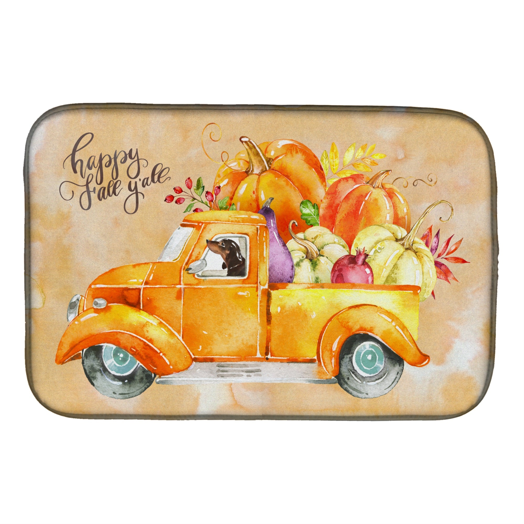 'Caroline'S Treasures Ck2655Ddm Fall Harvest Dachshund Dish-Drying-Mats, 14X21, Multicolor''