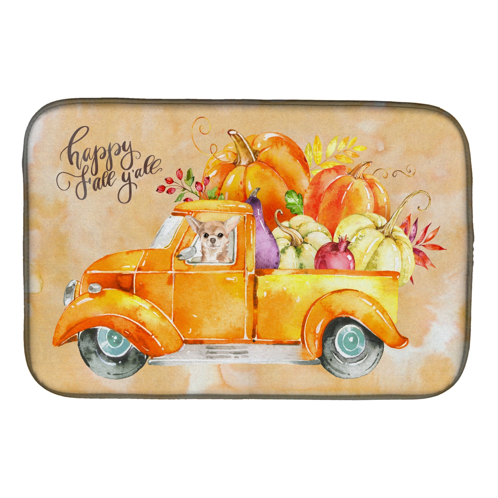 'Caroline'S Treasures Ck2661Ddm Fall Harvest Chihuahua Dish-Drying-Mats, 14X21, Multicolor''