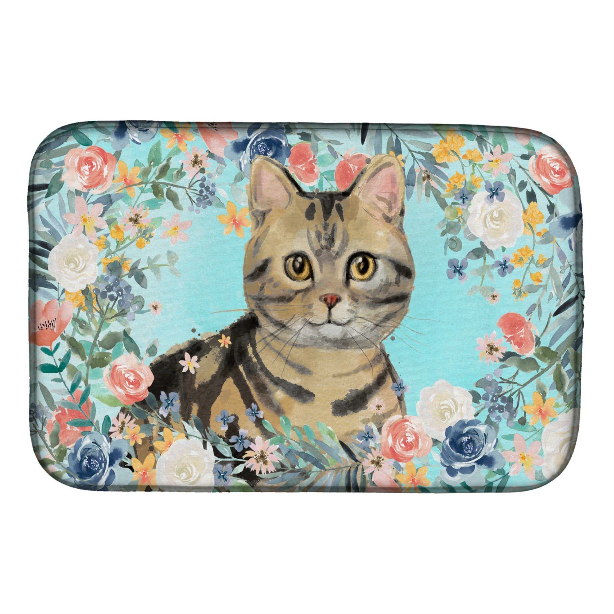 'Caroline'S Treasures Ck3387Ddm American Shorthair Brown Tabby Spring Dish-Drying-Mats, 14 X 21, Multicolor''