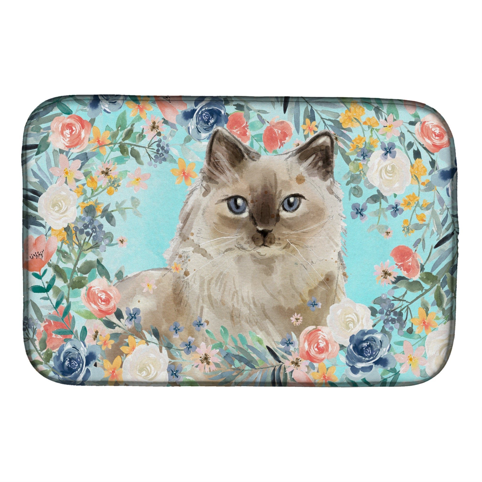 'Caroline'S Treasures Ck3396Ddm Ragdoll Spring Flowers Dish-Drying-Mats, 14 X 21, Multicolor''