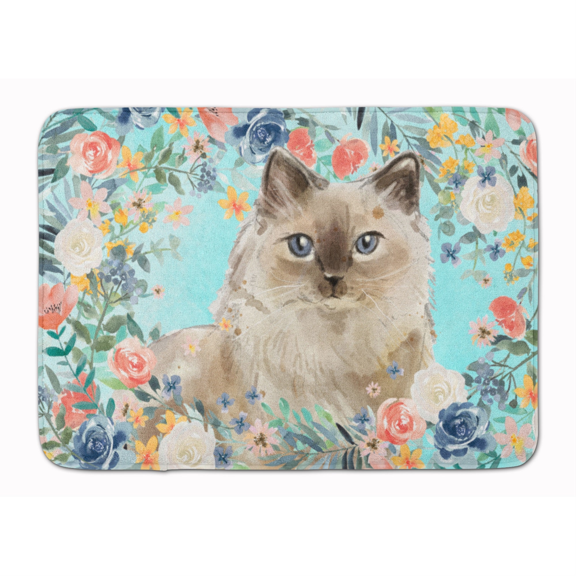 'Caroline'S Treasures Ragdoll Spring Flowers Machine Washable Memory Foam Mat Doormats, Multicolor''