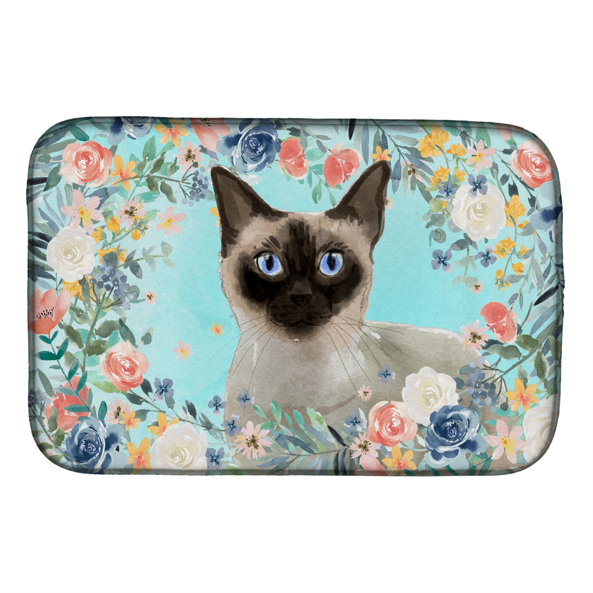 'Caroline'S Treasures Ck3398Ddm Siamese Spring Flowers Dish-Drying-Mats, 14 X 21, Multicolor''
