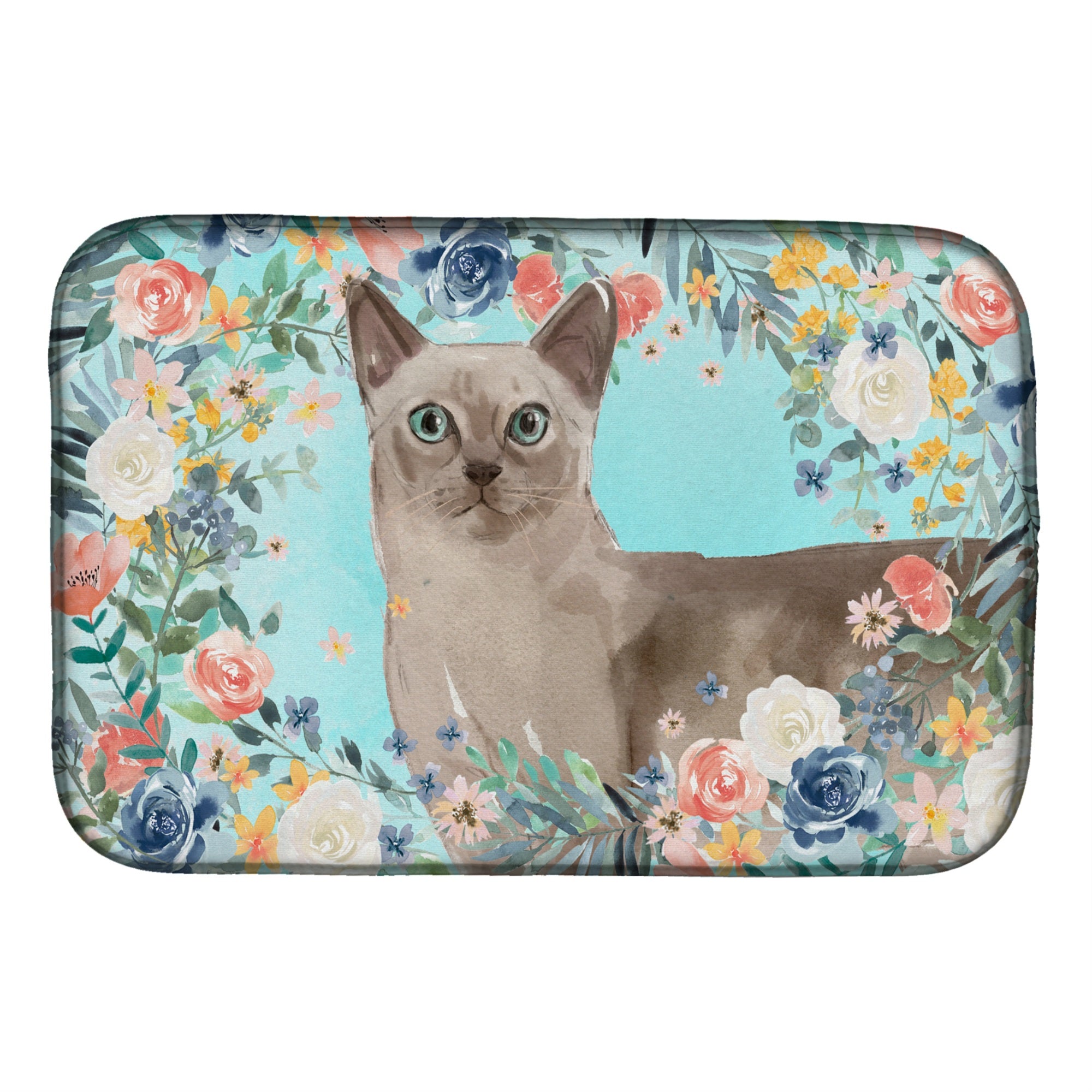 'Caroline'S Treasures Ck3400Ddm Tonkinese Spring Flowers Dish-Drying-Mats, 14 X 21, Multicolor''
