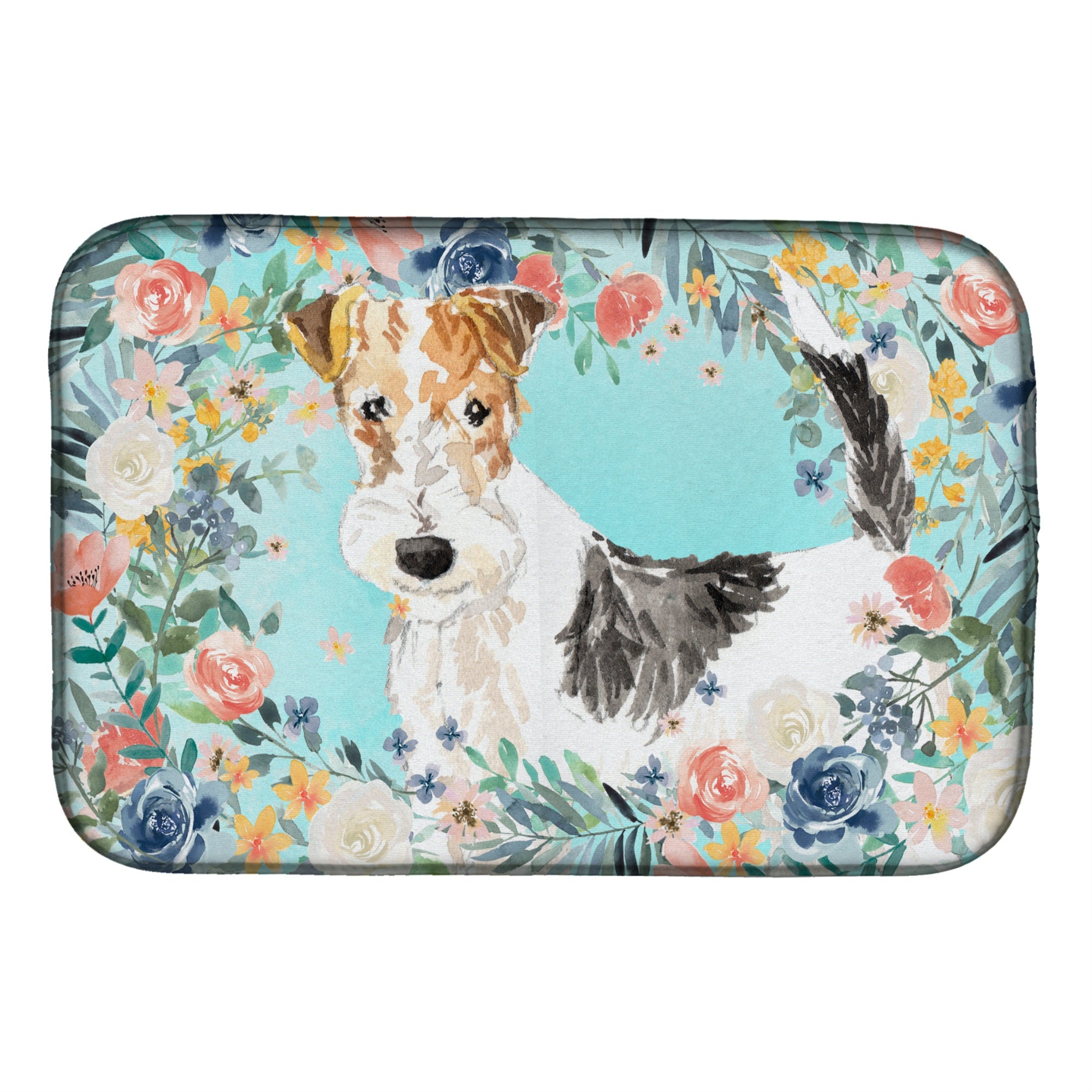 'Caroline'S Treasures Ck3402Ddm Fox Terrier Dish-Drying-Mats, 14 X 21, Multicolor''