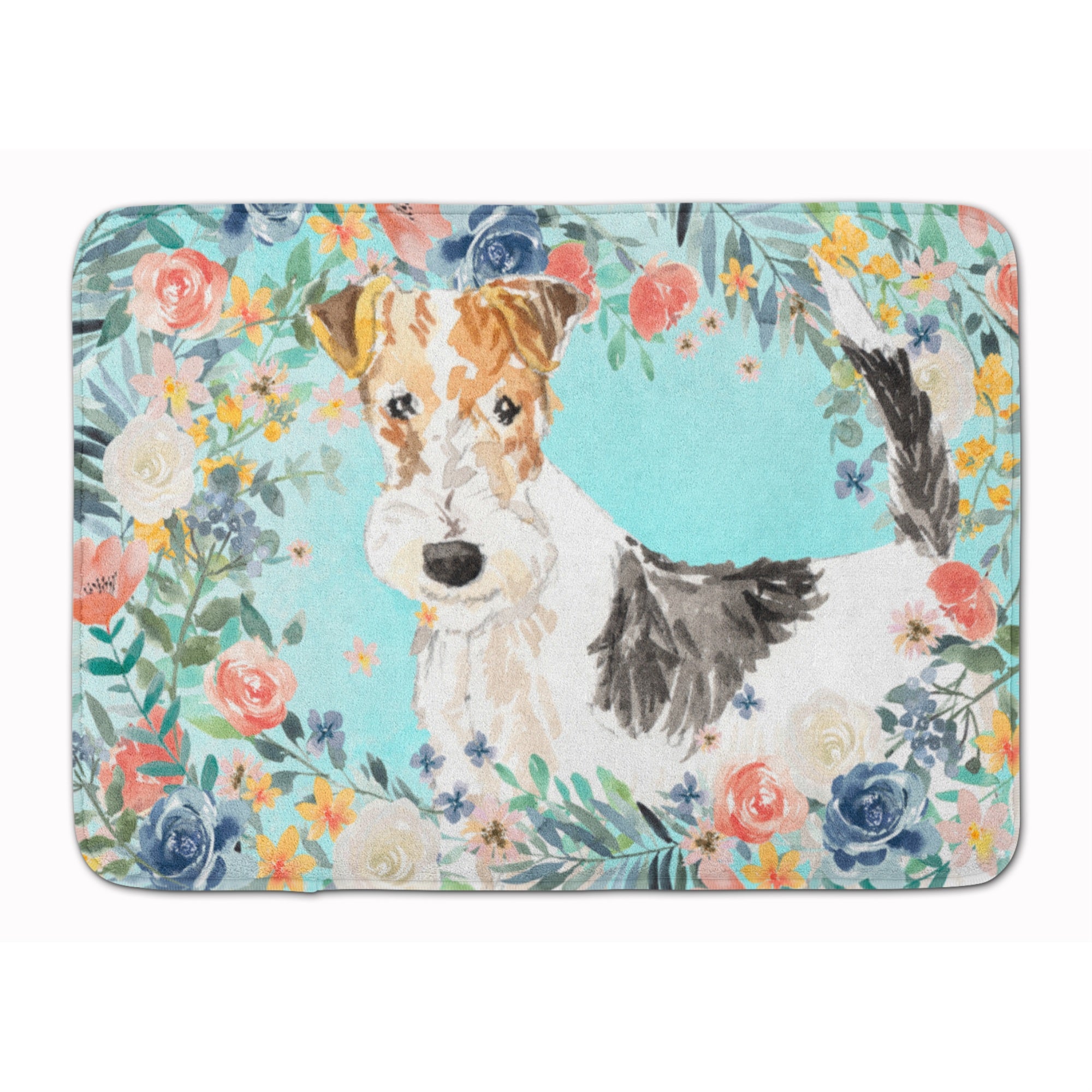 'Caroline'S Treasures Fox Terrier Machine Washable Memory Foam Mat Doormats, Multicolor''