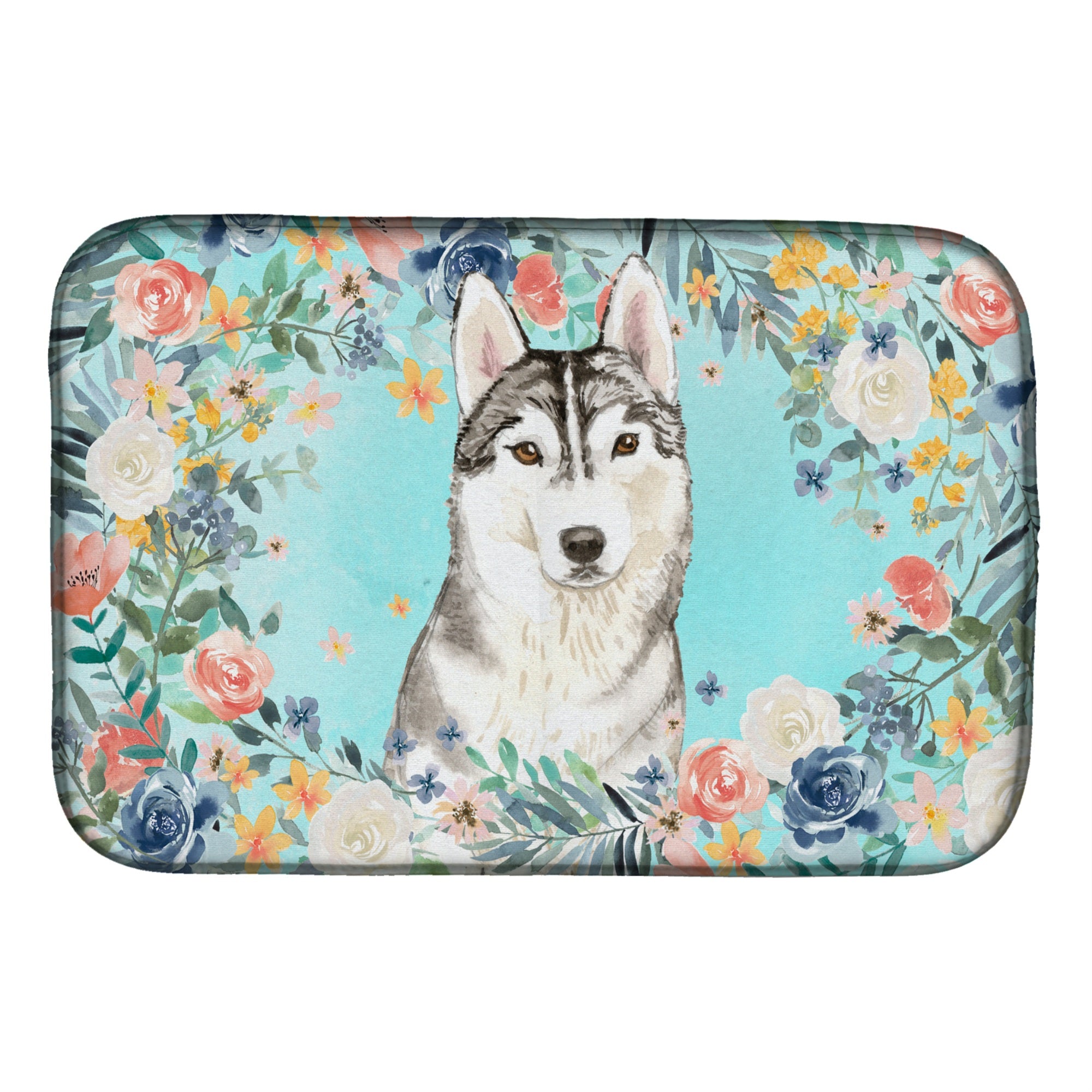 'Caroline'S Treasures Ck3408Ddm Siberian Husky Dish-Drying-Mats, 14 X 21, Multicolor''