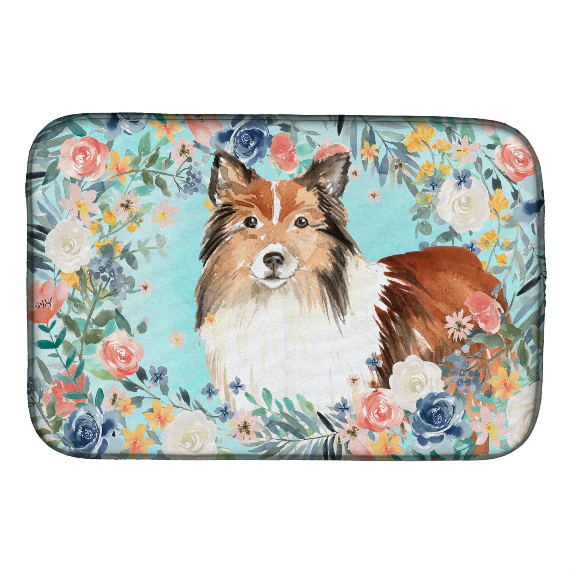 'Caroline'S Treasures Ck3411Ddm Sheltie Dish-Drying-Mats, 14 X 21, Multicolor''