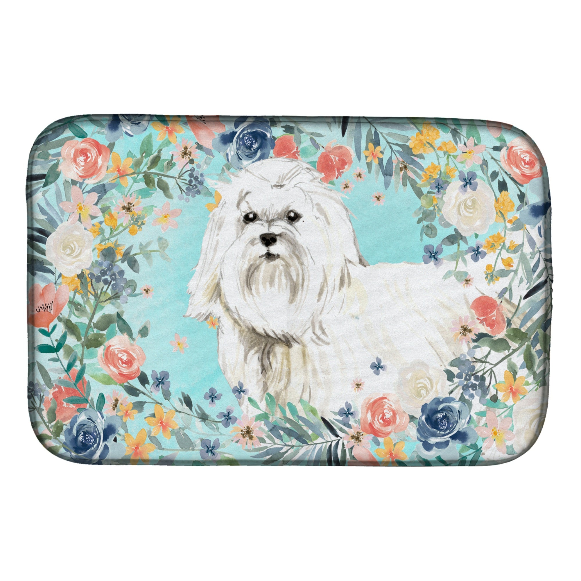 'Caroline'S Treasures Ck3418Ddm Maltese Dish-Drying-Mats, 14 X 21, Multicolor''