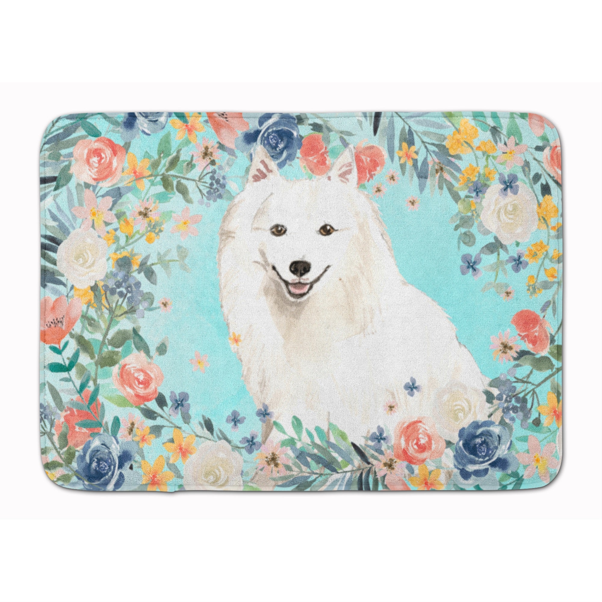 'Caroline'S Treasures Japanese Spitz Machine Washable Memory Foam Mat Doormats, Multicolor''