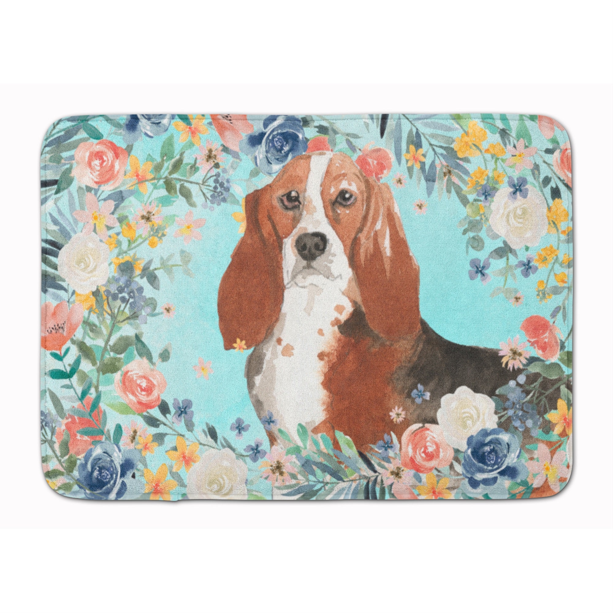 'Caroline'S Treasures Basset Hound Machine Washable Memory Foam Mat Doormats, Multicolor''