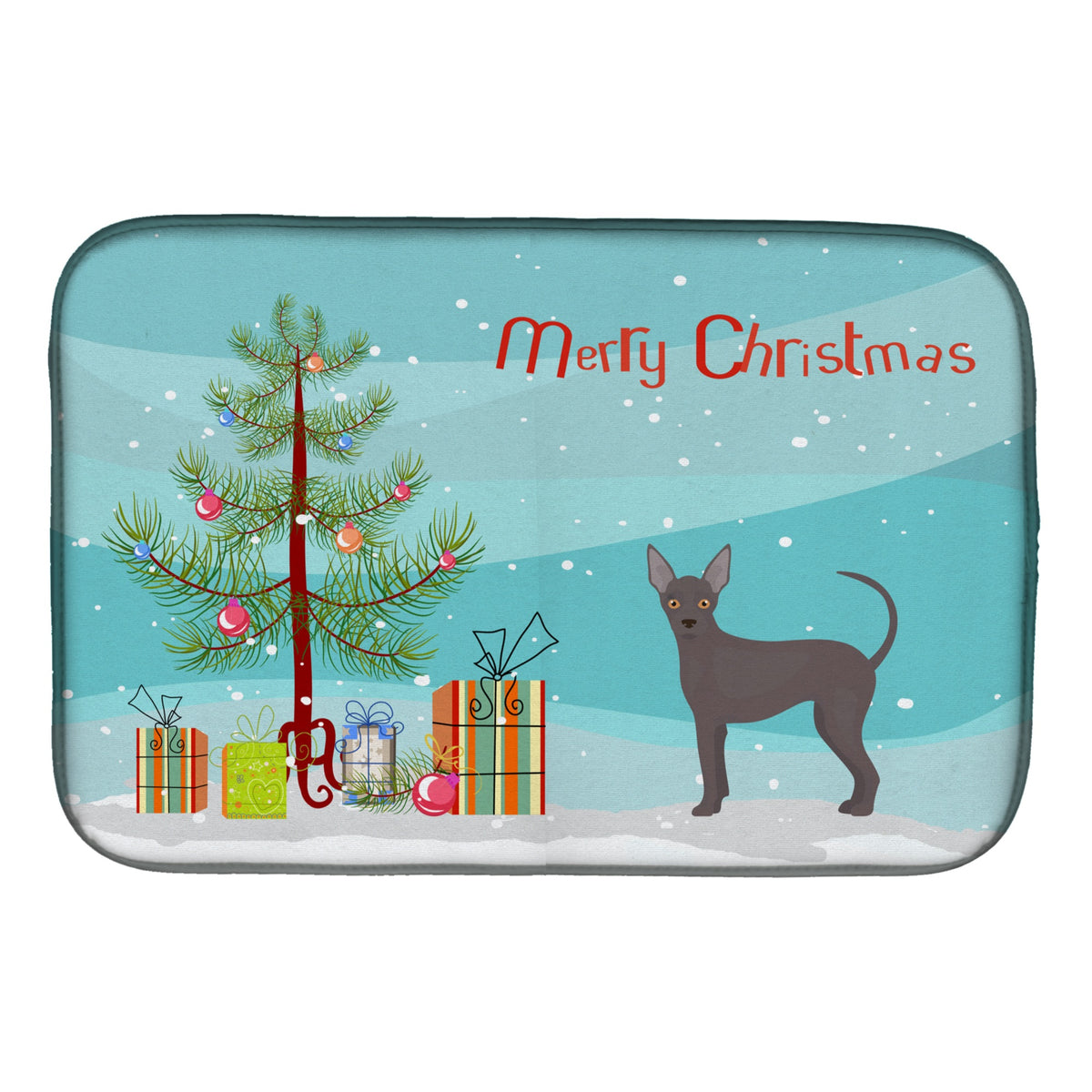 'Caroline'S Treasures Abyssinian Or African Hairless Dog Christmas Dish-Drying-Mats, 14 X 21, Multicolor''
