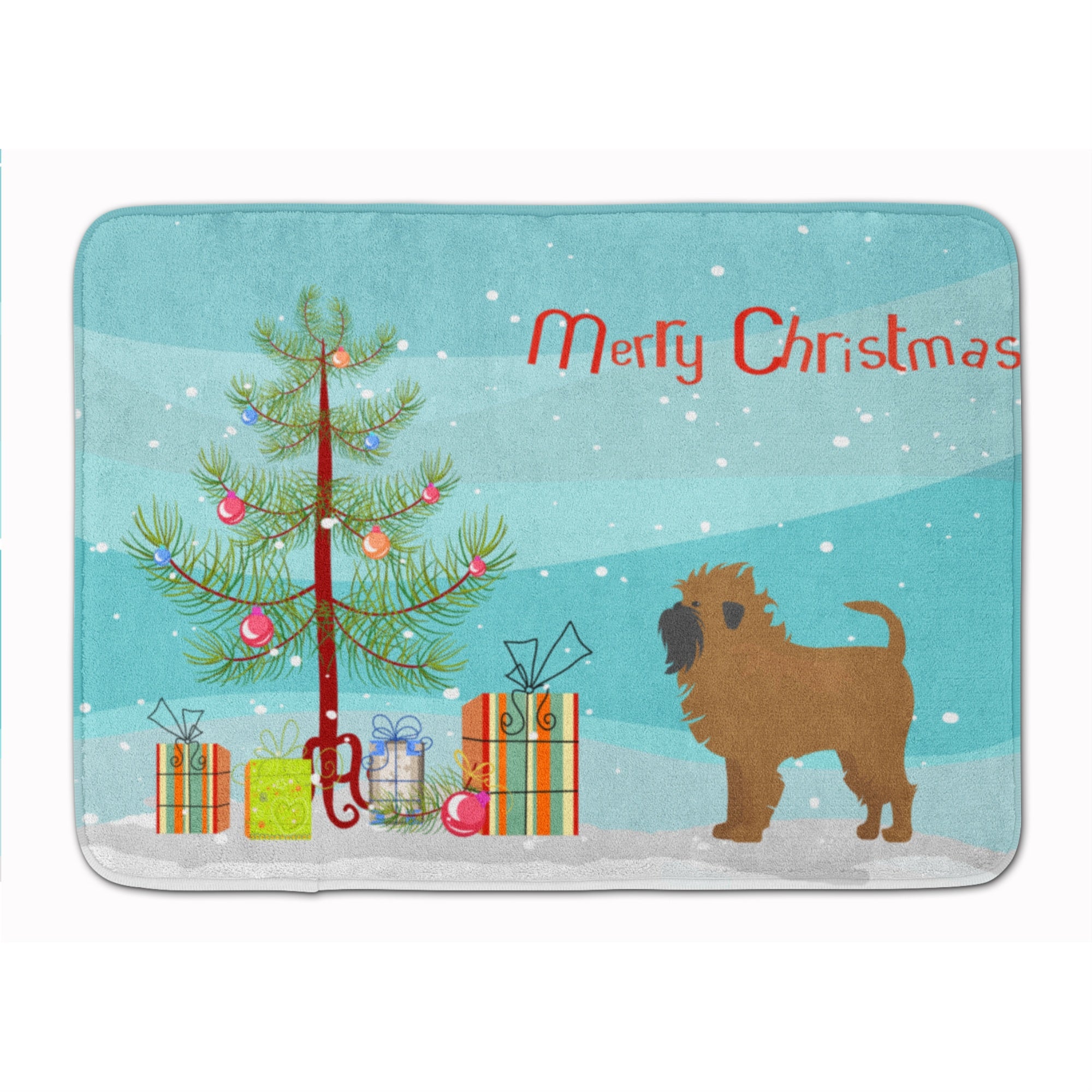 'Caroline'S Treasures Tan Affenpinscher Christmas Tree Machine Washable Memory Foam Mat Doormats, Multicolor''