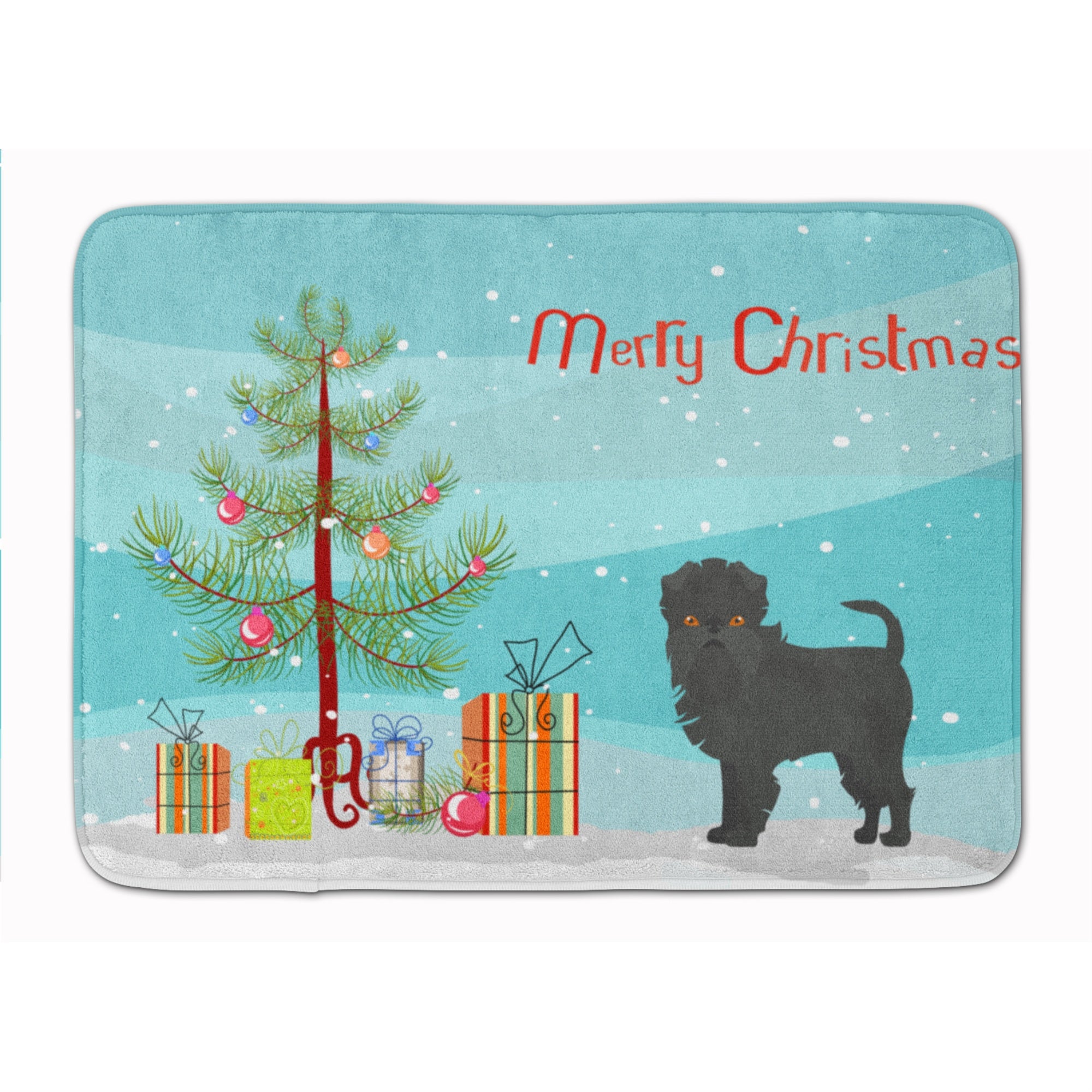 'Caroline'S Treasures Affenpinscher Christmas Tree Machine Washable Memory Foam Mat Doormats, Multicolor''