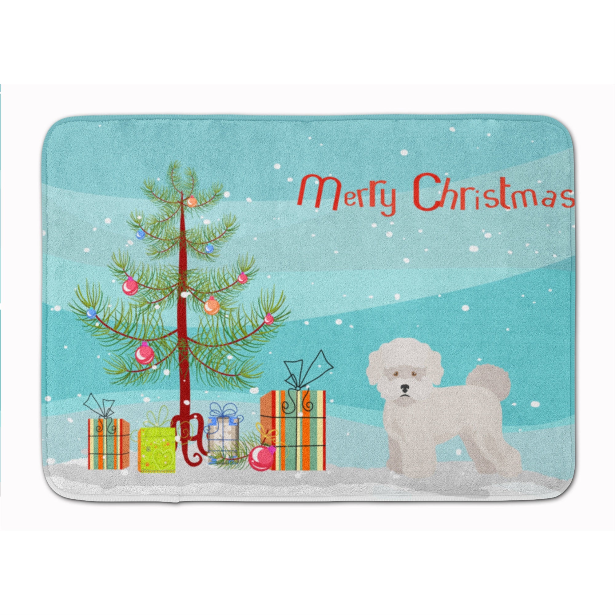 'Caroline'S Treasures Bichon Fris Christmas Tree Machine Washable Memory Foam Mat Doormats, Multicolor''