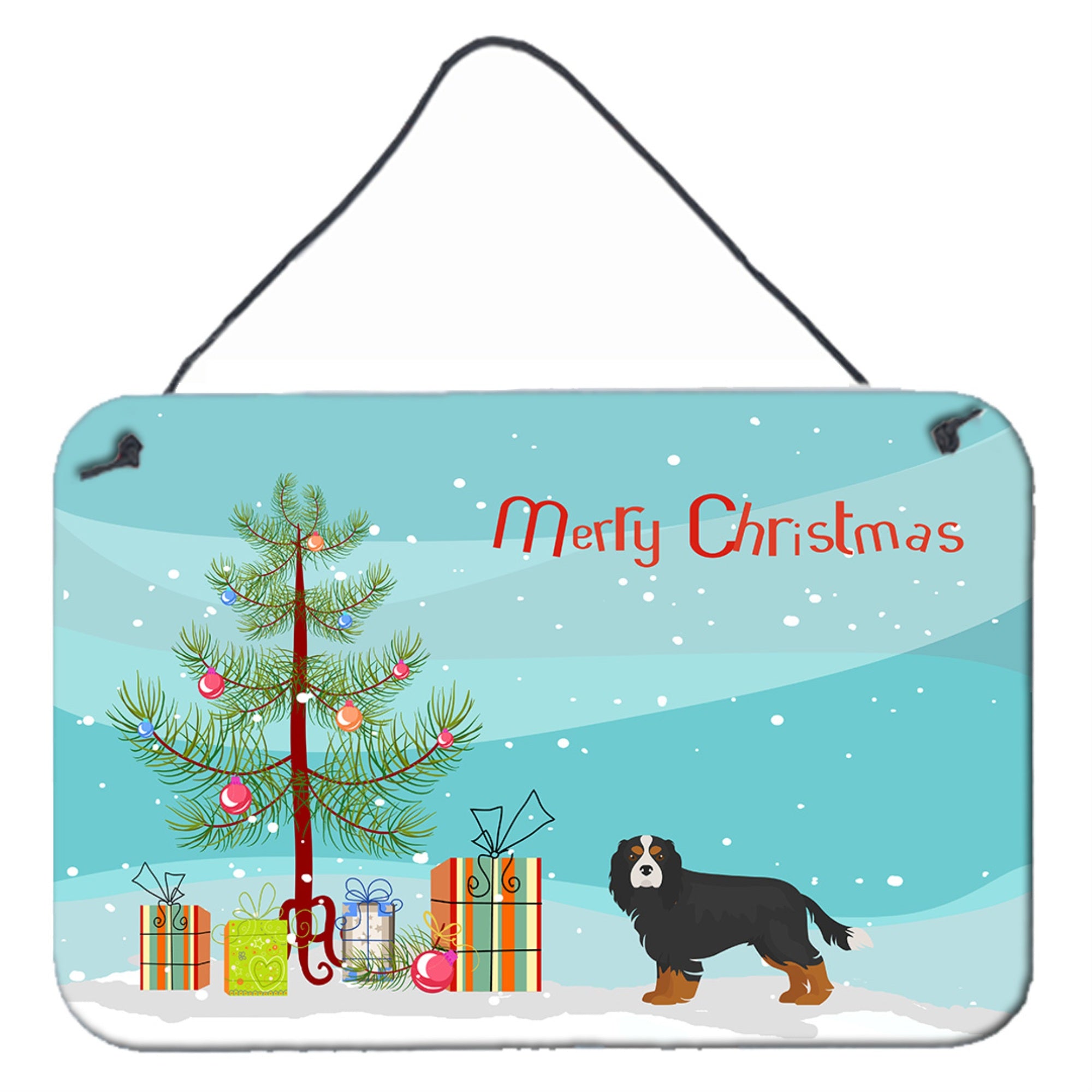 'Caroline'S Treasures Cavalier King Charles Spaniel Tricolor Christmas Tree Door Hanging Prints Wall-Decor, Multicolor''