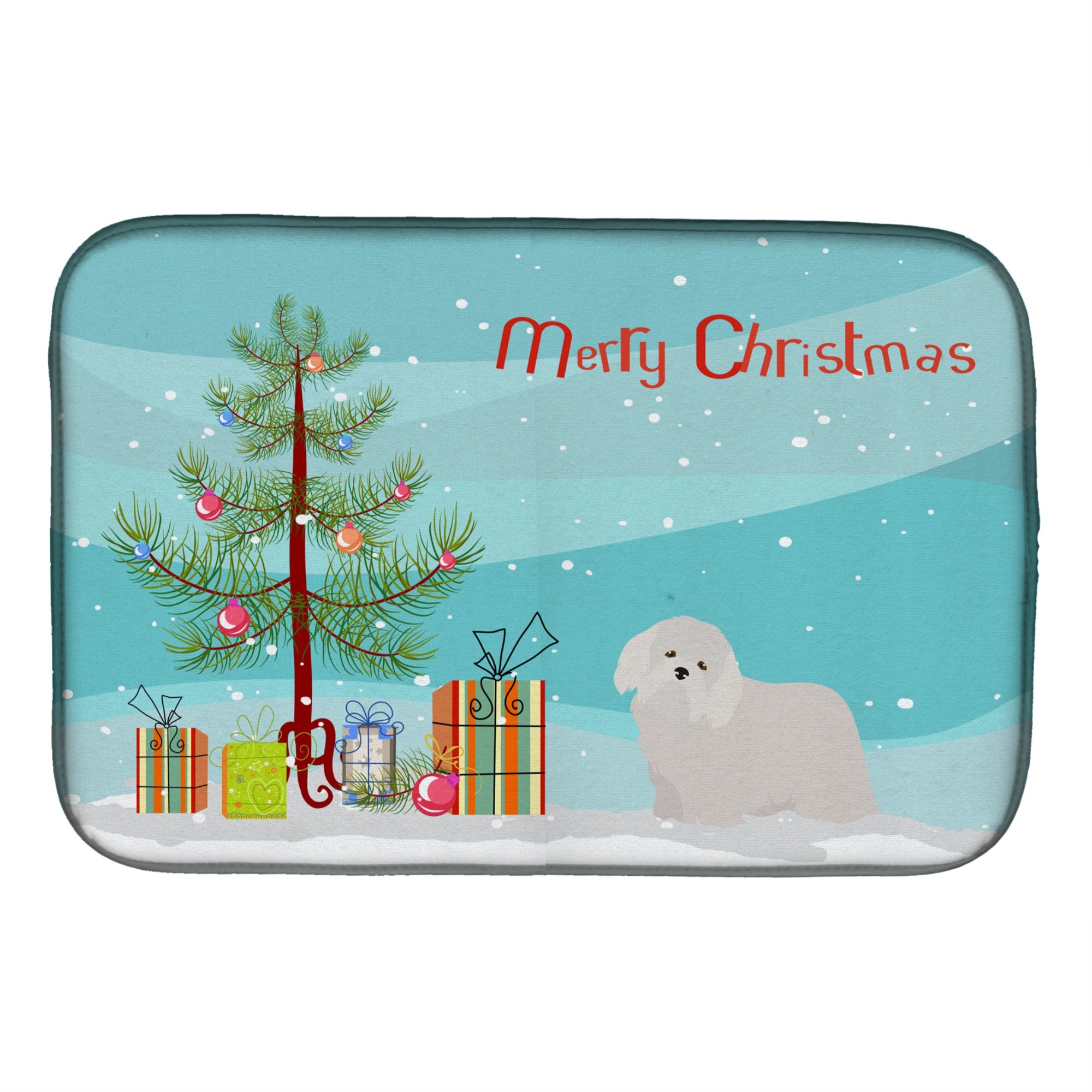 'Caroline'S Treasures Ck3448Ddm Coton De Tulear Christmas Tree Dish-Drying-Mats, 14 X 21, Multicolor''