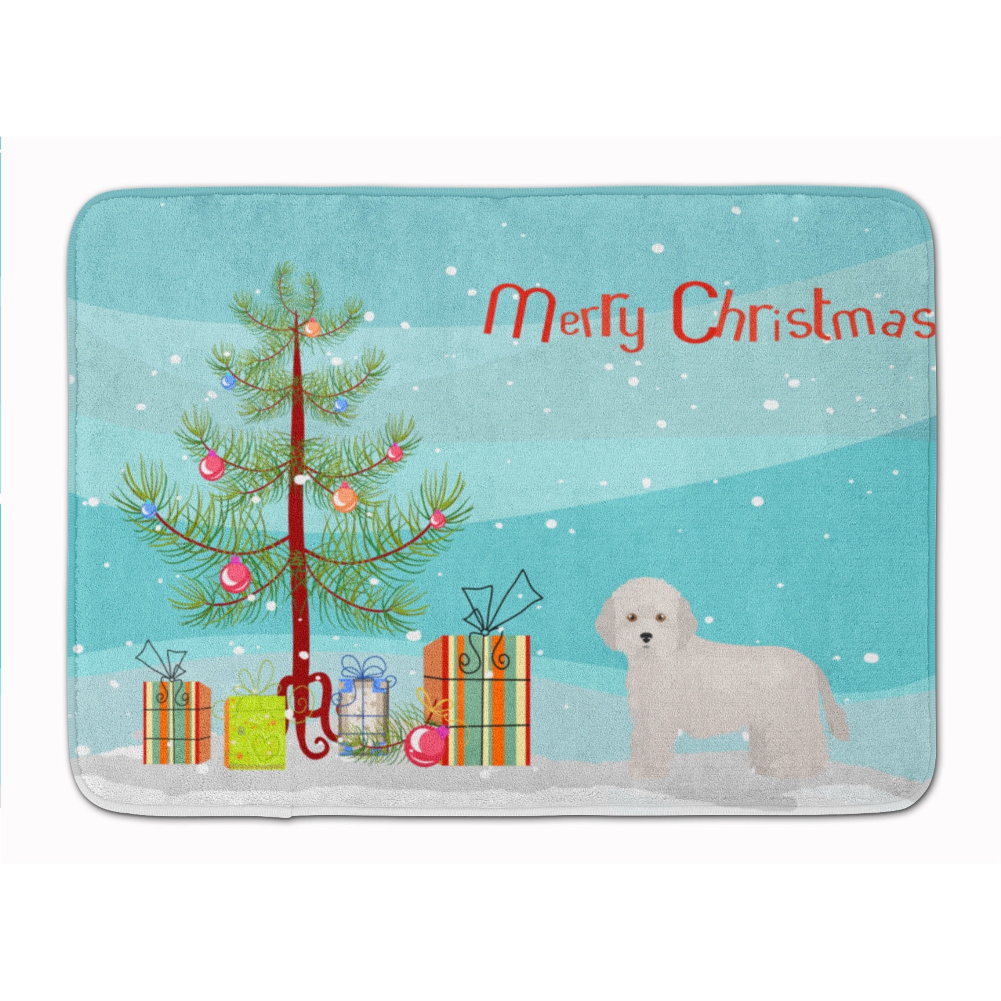 'Caroline'S Treasures Cyprus Poodle Christmas Tree Machine Washable Memory Foam Mat Doormats, Multicolor''