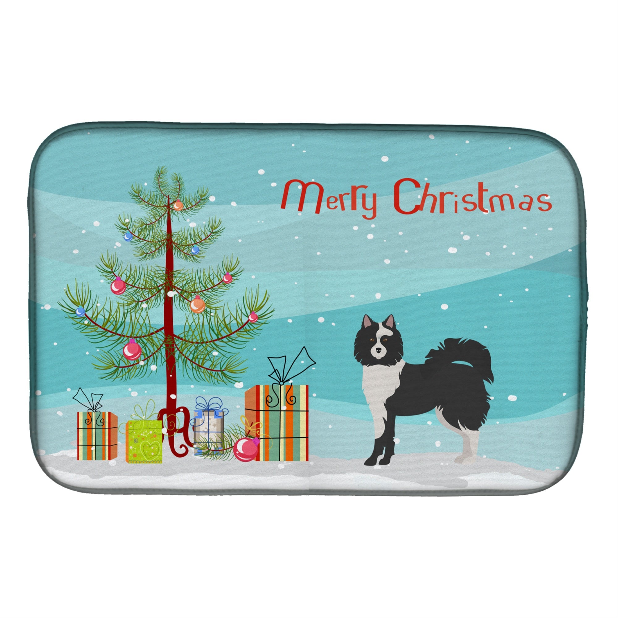 'Caroline'S Treasures Ck3452Ddm Black And White Elo Dog Christmas Tree Dish-Drying-Mats, 14 X 21, Multicolor''