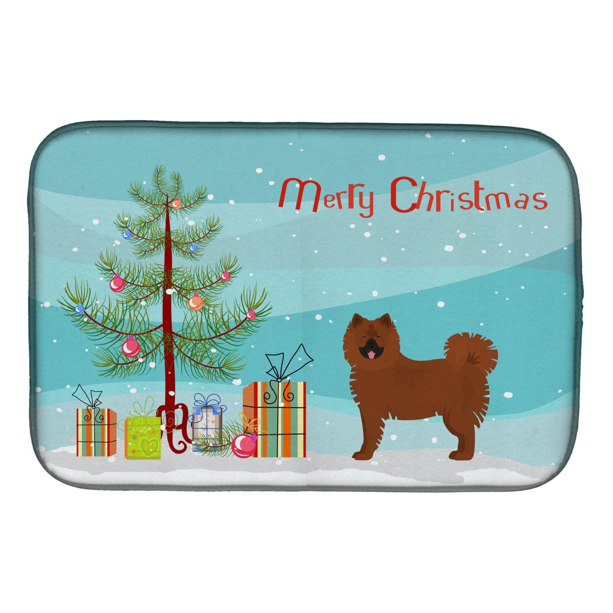'Caroline'S Treasures Eurasier Or Eurasian Dog Christmas Tree Dish-Drying-Mats, 14 X 21, Multicolor''
