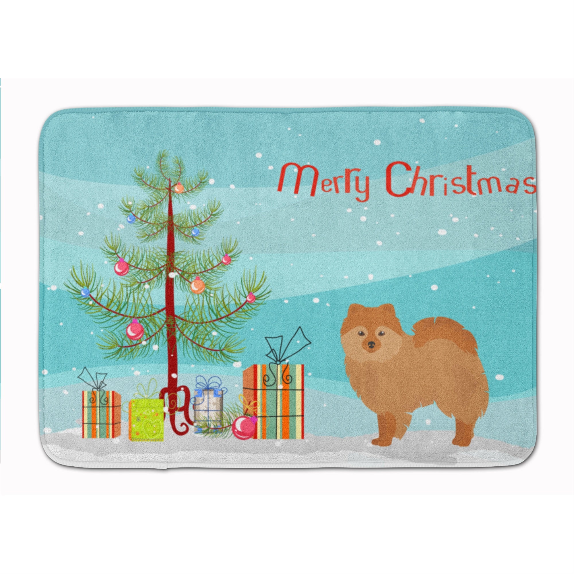 'Caroline'S Treasures German Spitz Christmas Tree Machine Washable Memory Foam Mat Doormats, Multicolor''