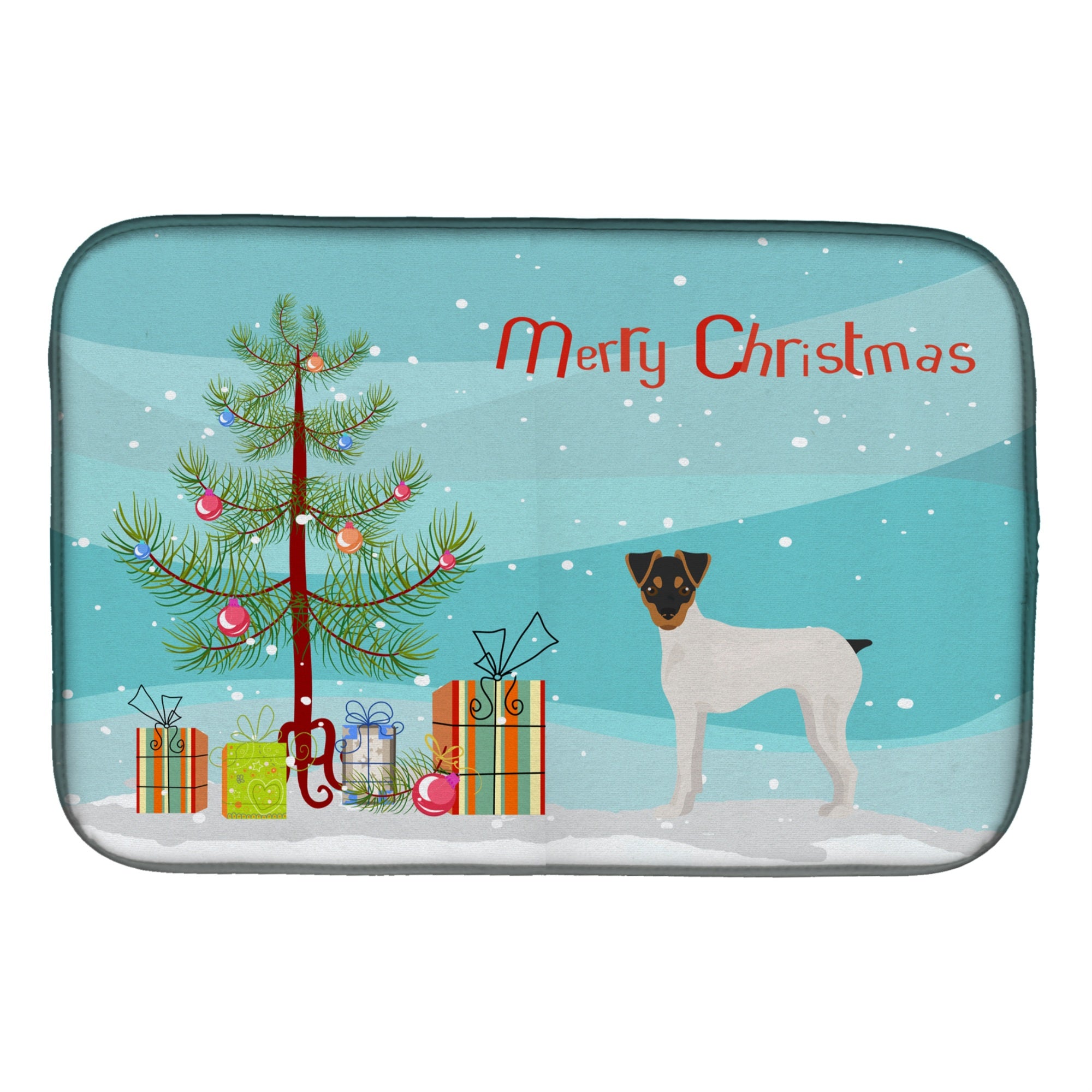 'Caroline'S Treasures Ck3464Ddm Japanese Terrier Christmas Tree Dish-Drying-Mats, 14 X 21, Multicolor''