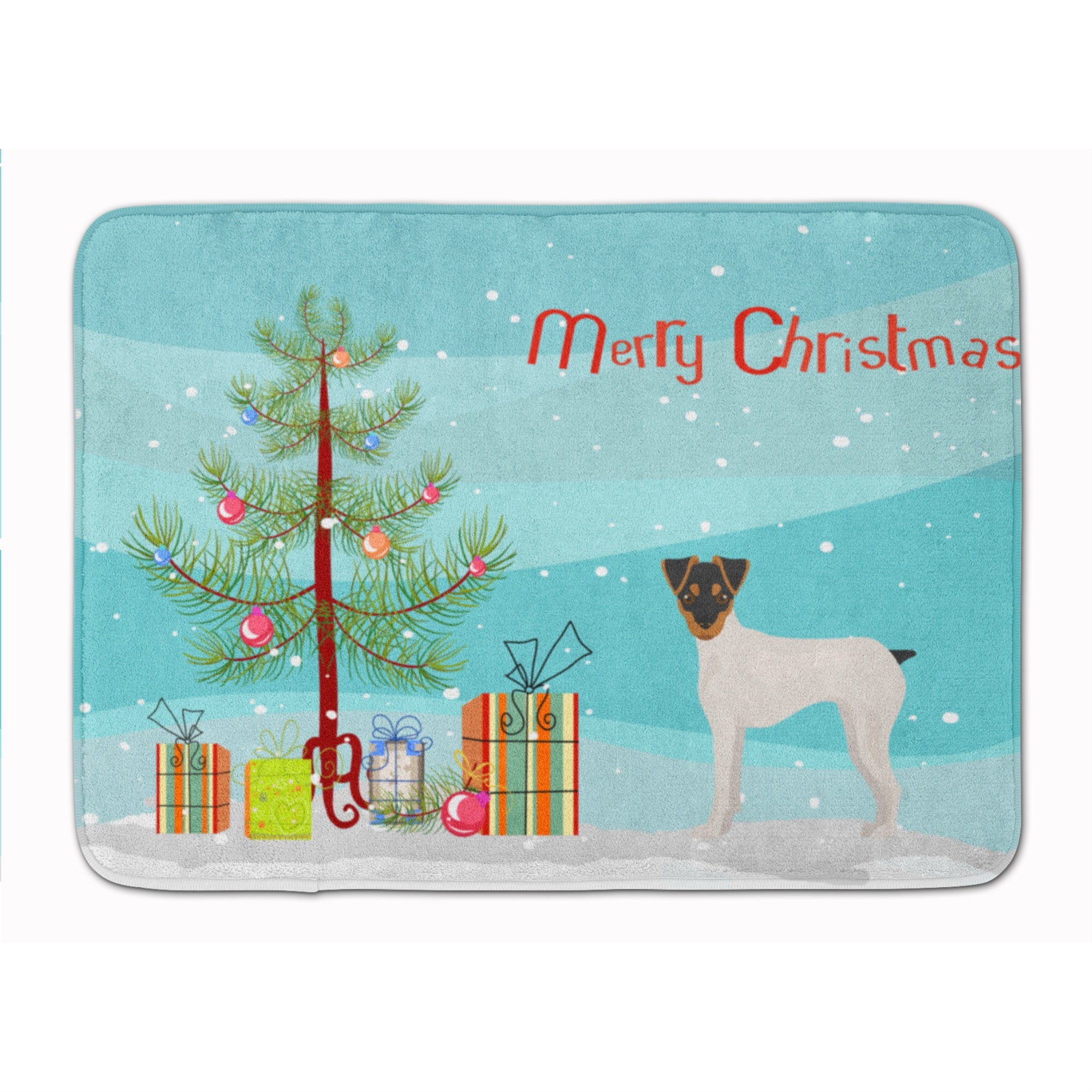 'Caroline'S Treasures Japanese Terrier Christmas Tree Machine Washable Memory Foam Mat Doormats, Multicolor''