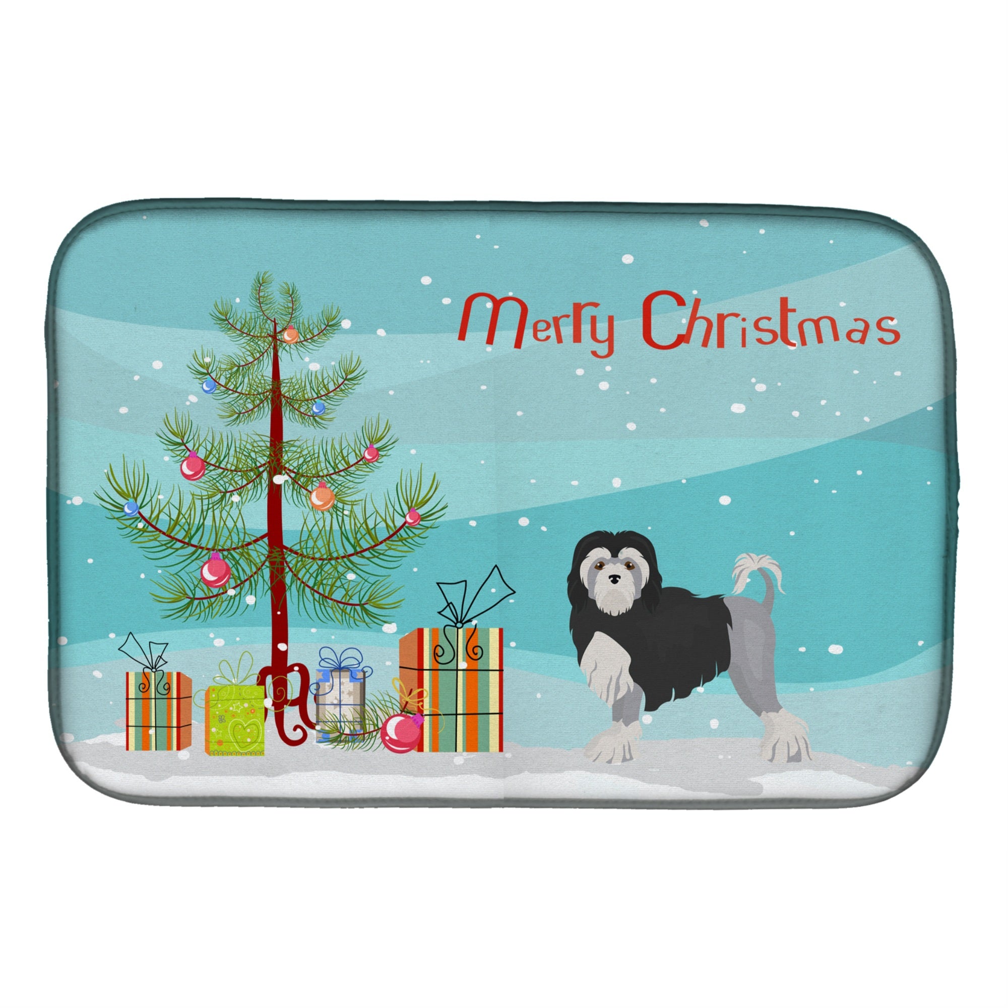 'Caroline'S Treasures Lowchen Or Little Lion Dog Christmas Tree Dish-Drying-Mats, 14 X 21, Multicolor''