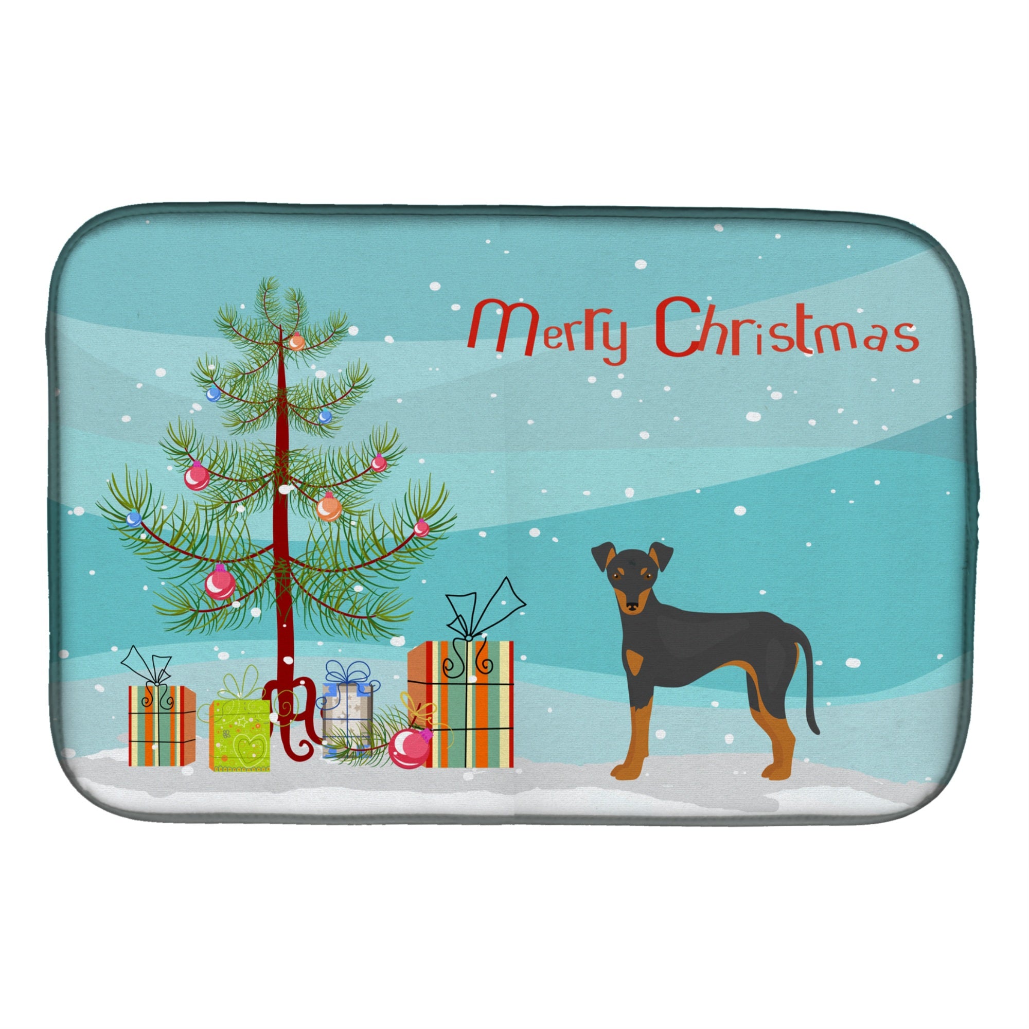'Caroline'S Treasures Ck3472Ddm Manchester Terrier Christmas Tree Dish-Drying-Mats, 14 X 21, Multicolor''