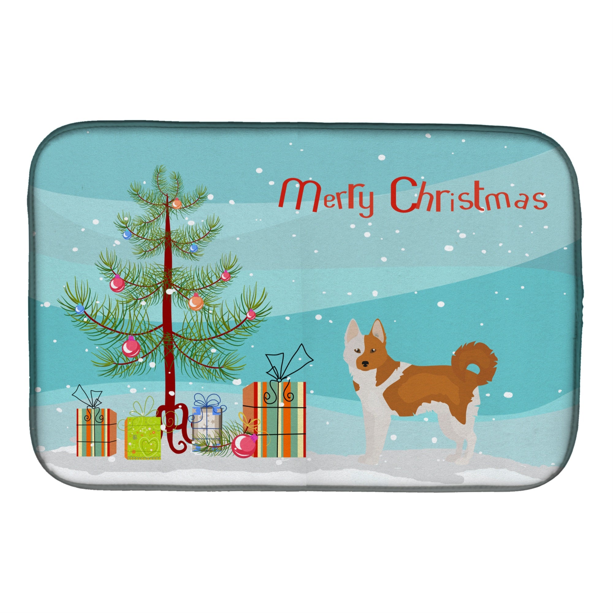 'Caroline'S Treasures Ck3475Ddm Nordic Spitz Christmas Tree Dish-Drying-Mats, 14 X 21, Multicolor''