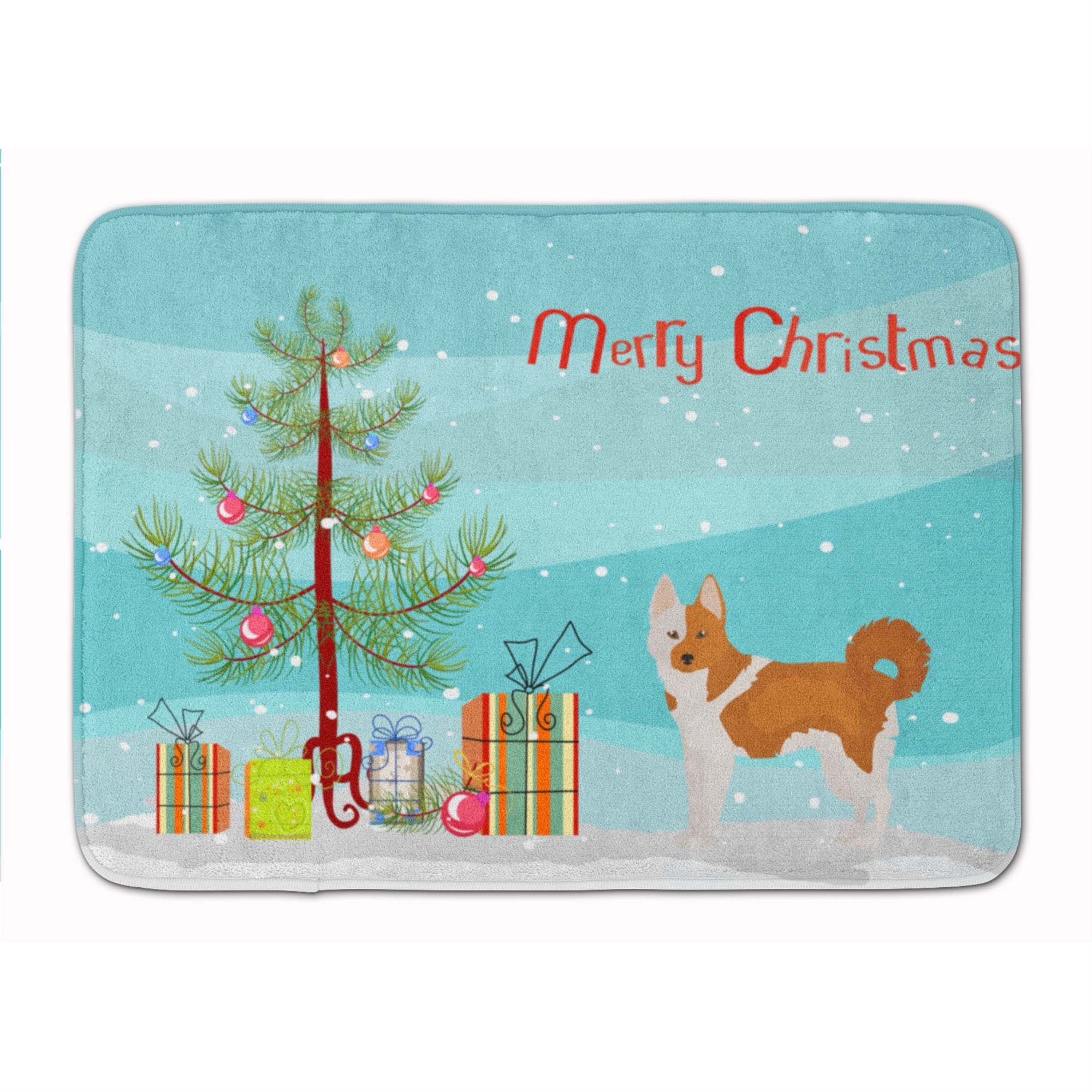 'Caroline'S Treasures Nordic Spitz Christmas Tree Machine Washable Memory Foam Mat Doormats, Multicolor''