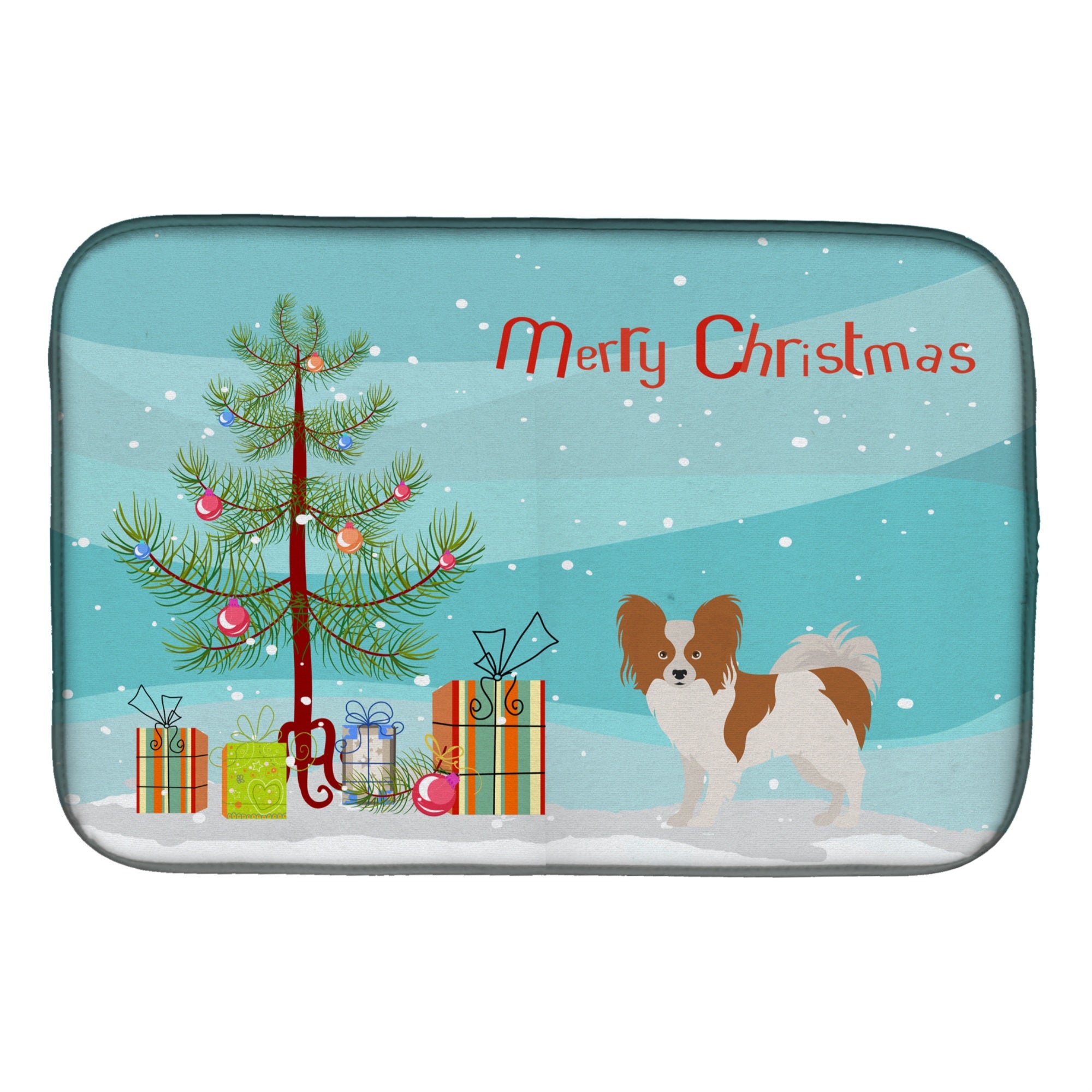 'Caroline'S Treasures Ck3476Ddm Papillon Christmas Tree Dish-Drying-Mats, 14 X 21, Multicolor''
