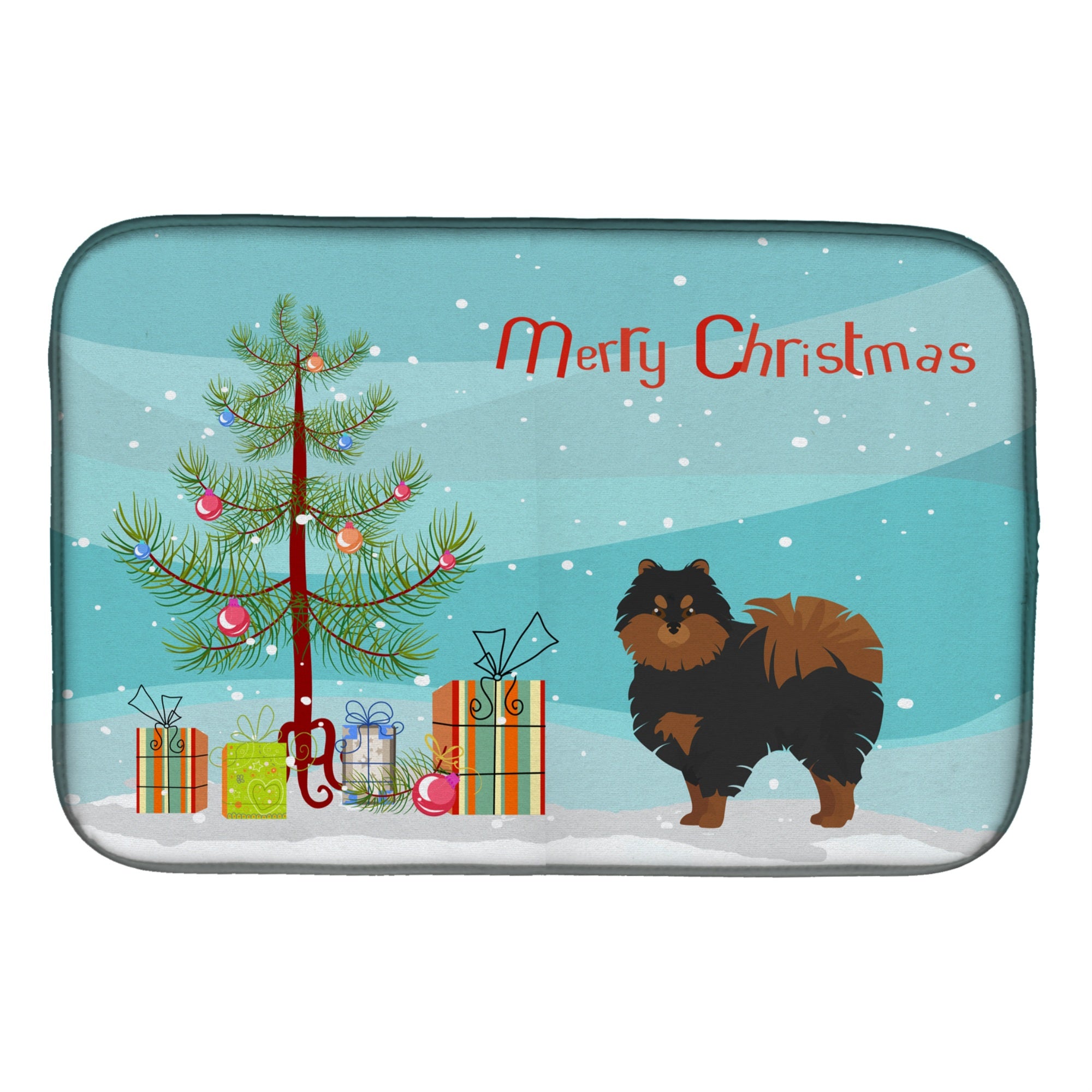 'Caroline'S Treasures Ck3477Ddm Pomeranian Christmas Tree Dish-Drying-Mats, 14 X 21, Multicolor''