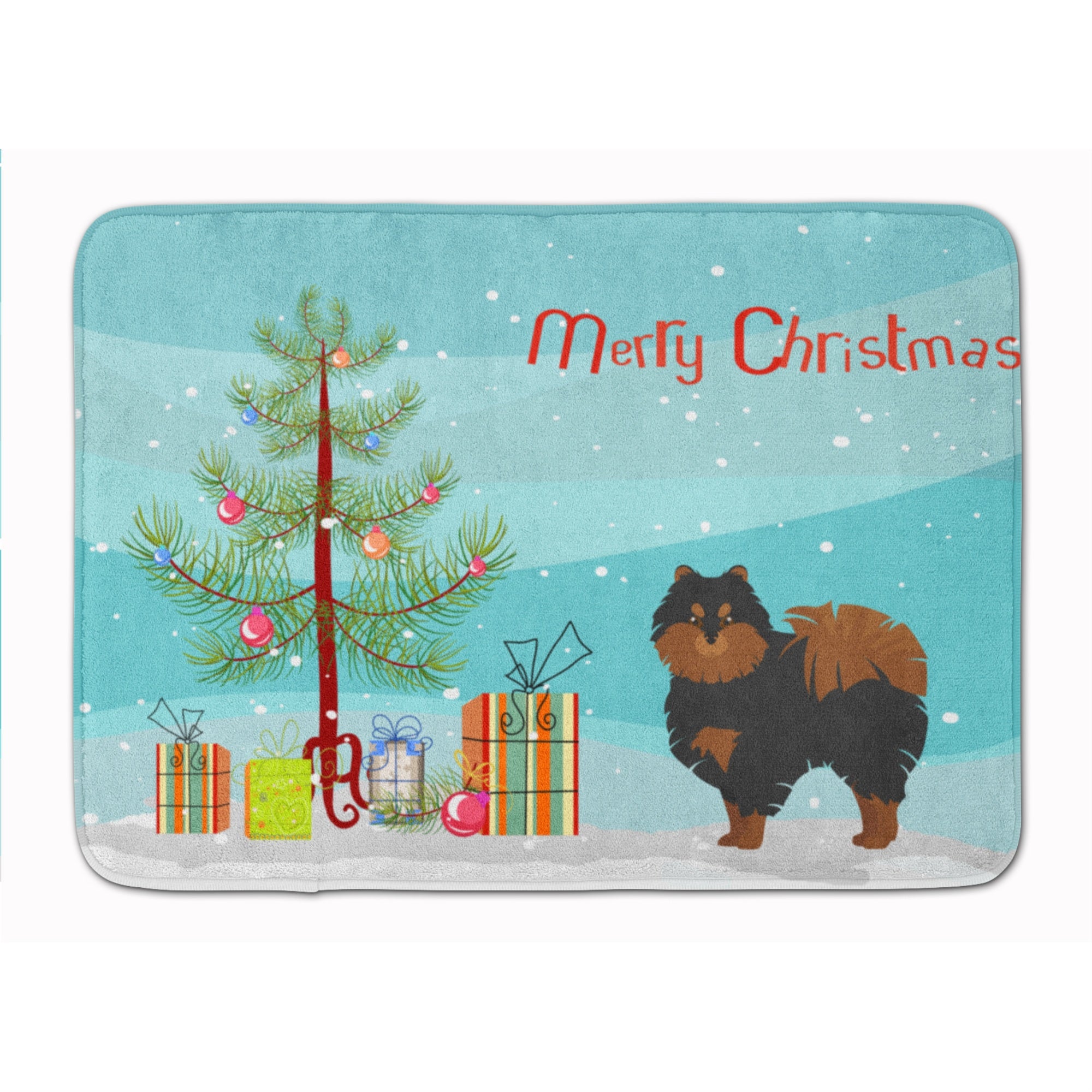 'Caroline'S Treasures Pomeranian Christmas Tree Machine Washable Memory Foam Mat Doormats, Multicolor''
