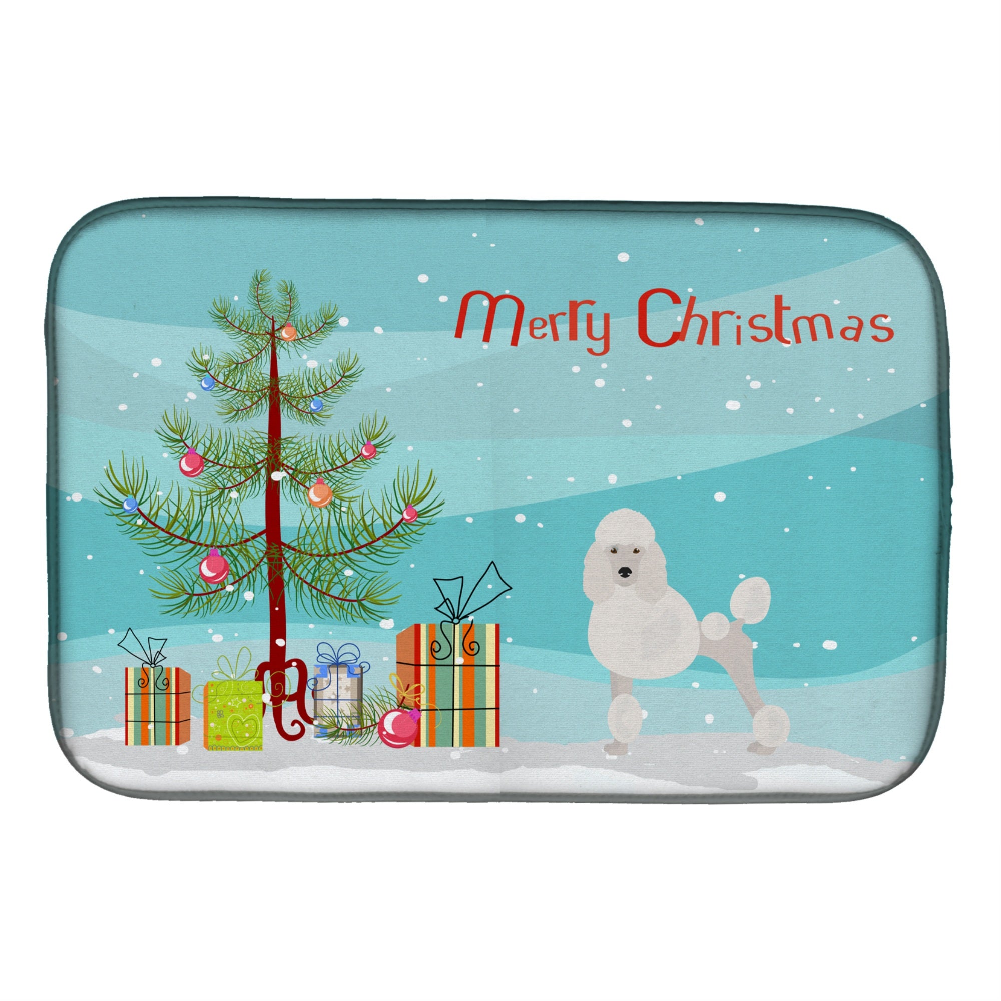 'Caroline'S Treasures Ck3478Ddm Miniature Poodle Christmas Tree Dish-Drying-Mats, 14 X 21, Multicolor''