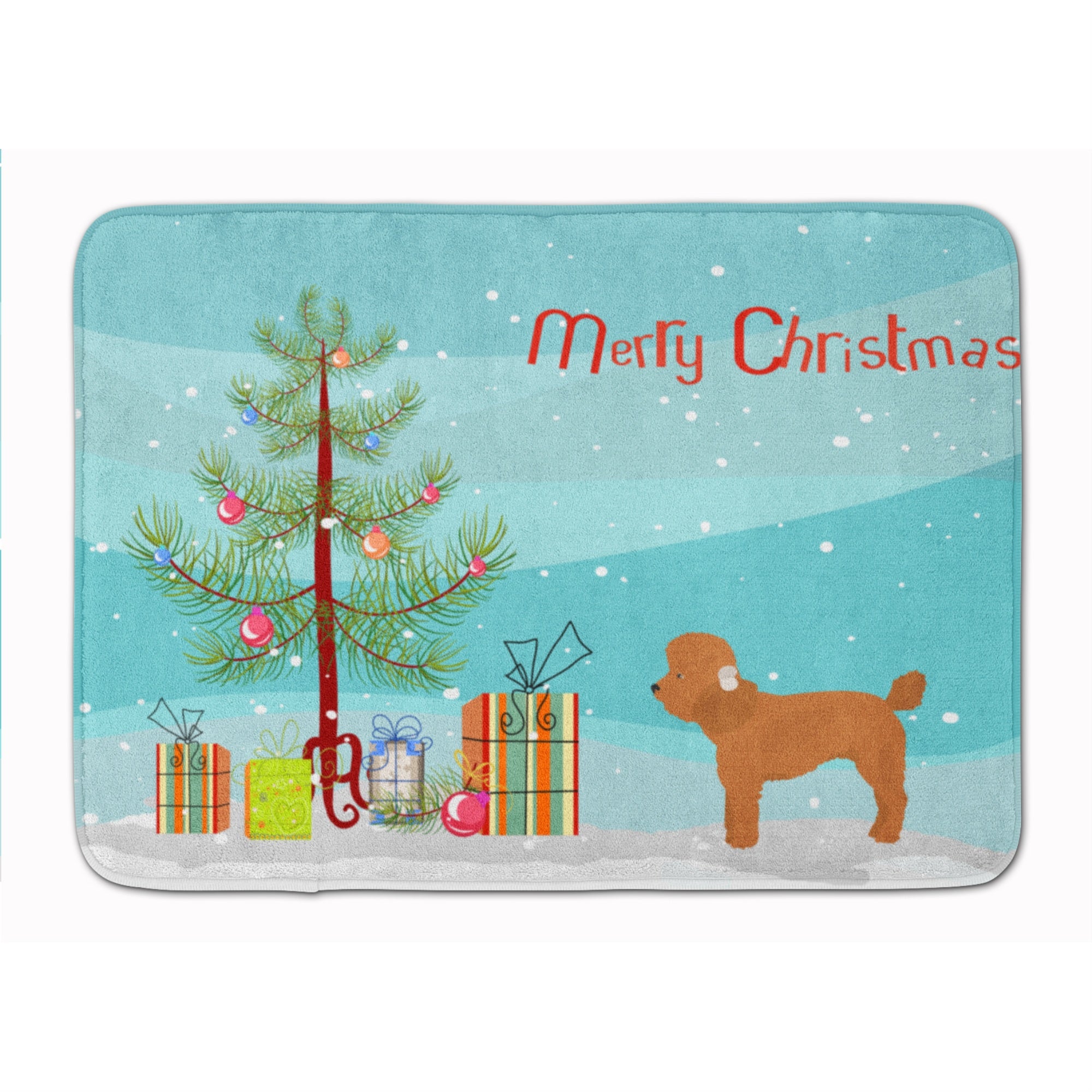 'Caroline'S Treasures Toy Poodle Christmas Tree Machine Washable Memory Foam Mat Doormats, Multicolor''