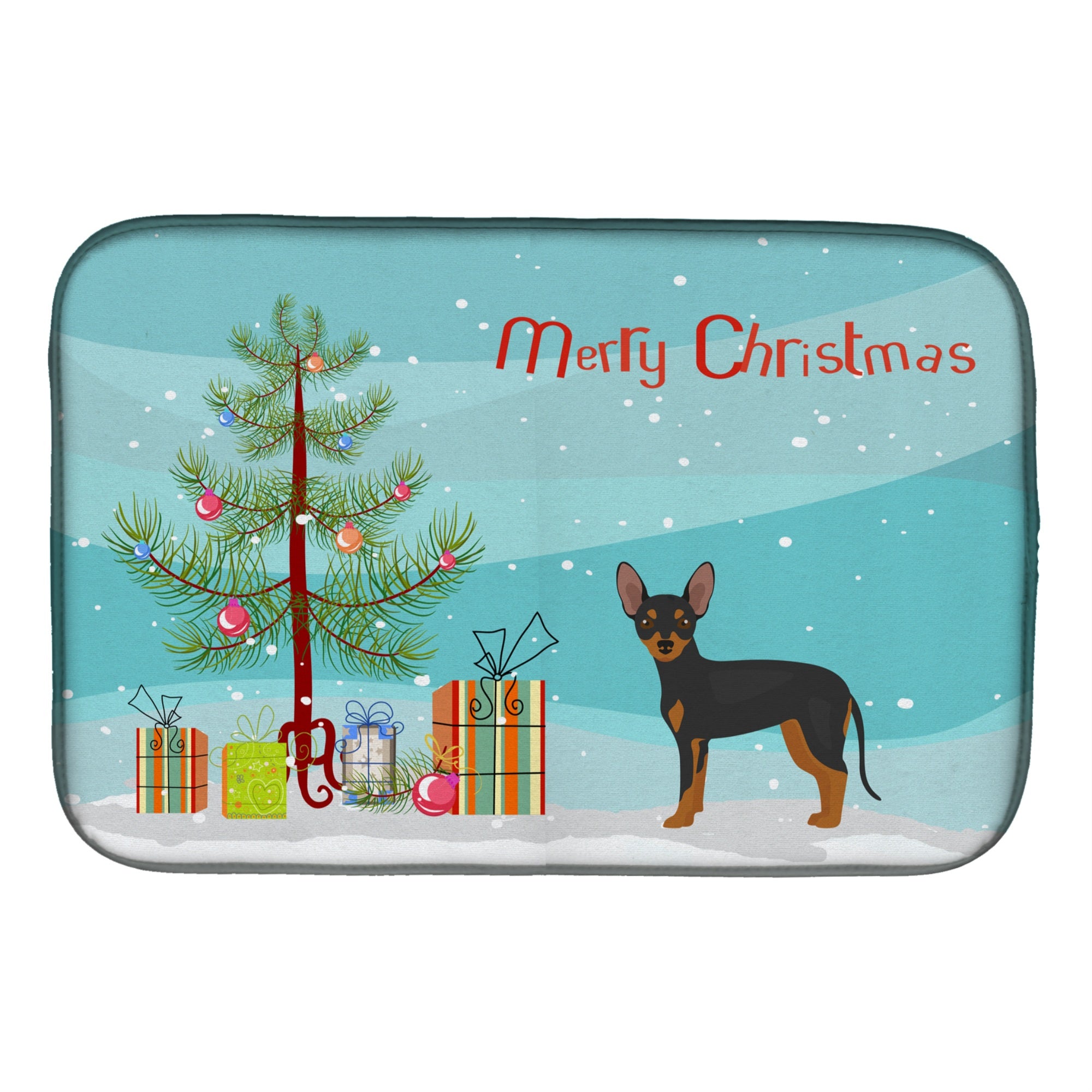'Caroline'S Treasures Ck3480Ddm Prague Ratter Christmas Tree Dish-Drying-Mats, 14 X 21, Multicolor''