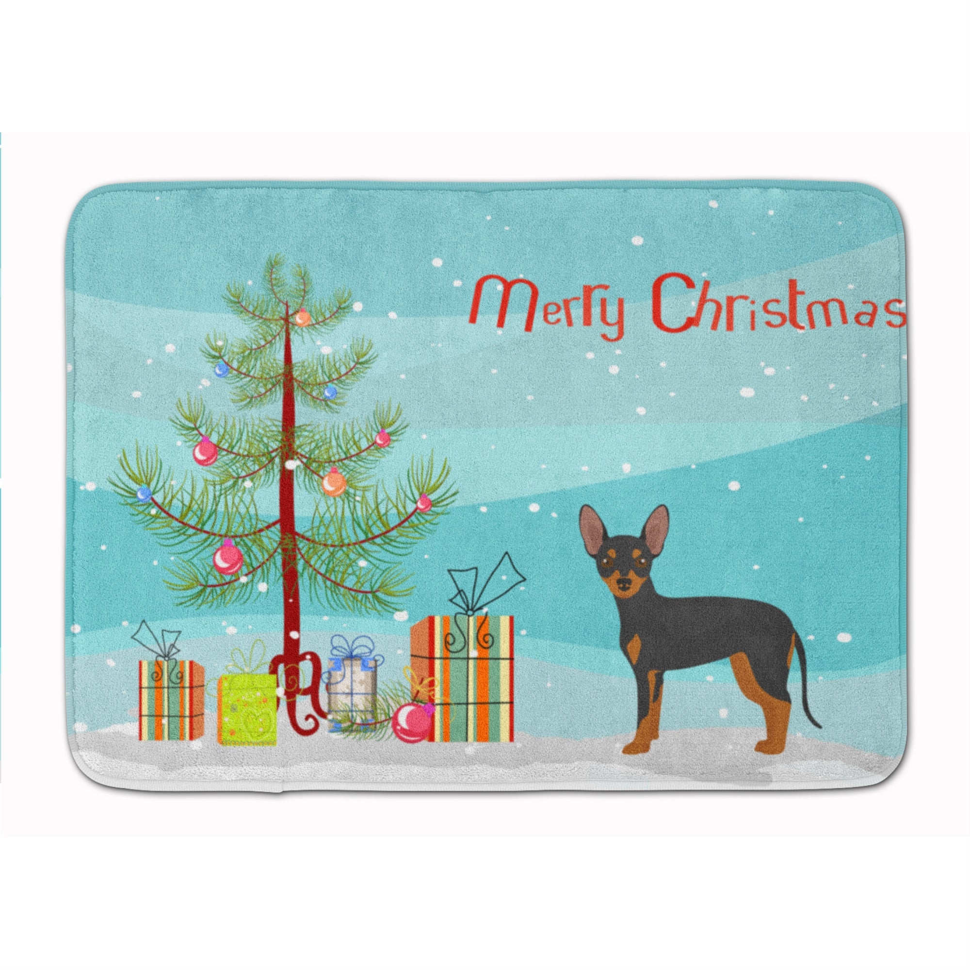 'Caroline'S Treasures Prague Ratter Christmas Tree Machine Washable Memory Foam Mat Doormats, Multicolor''