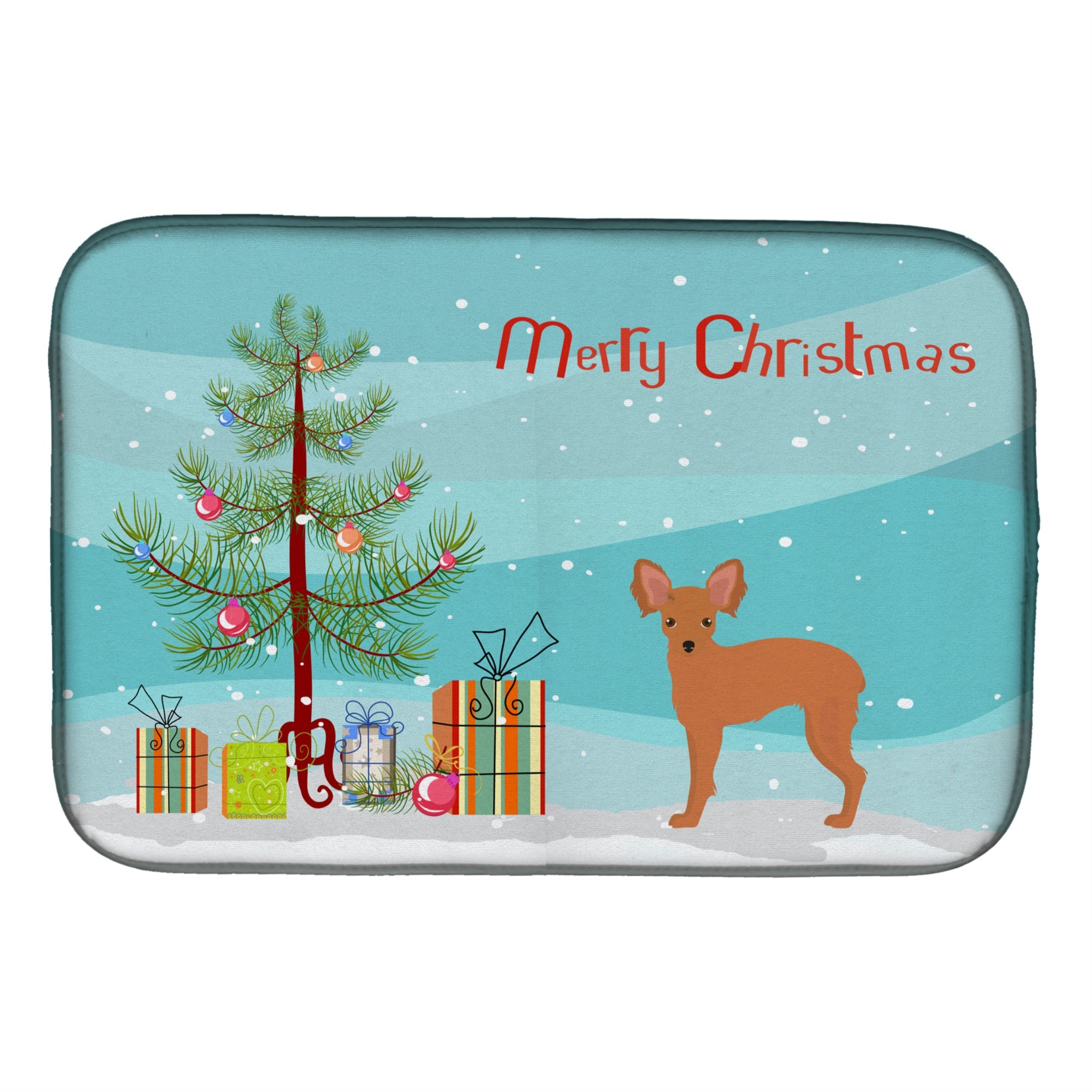 'Caroline'S Treasures Russkiy Russian Toy Terrier Christmas Tree Dish-Drying-Mats, 14 X 21, Multicolor''