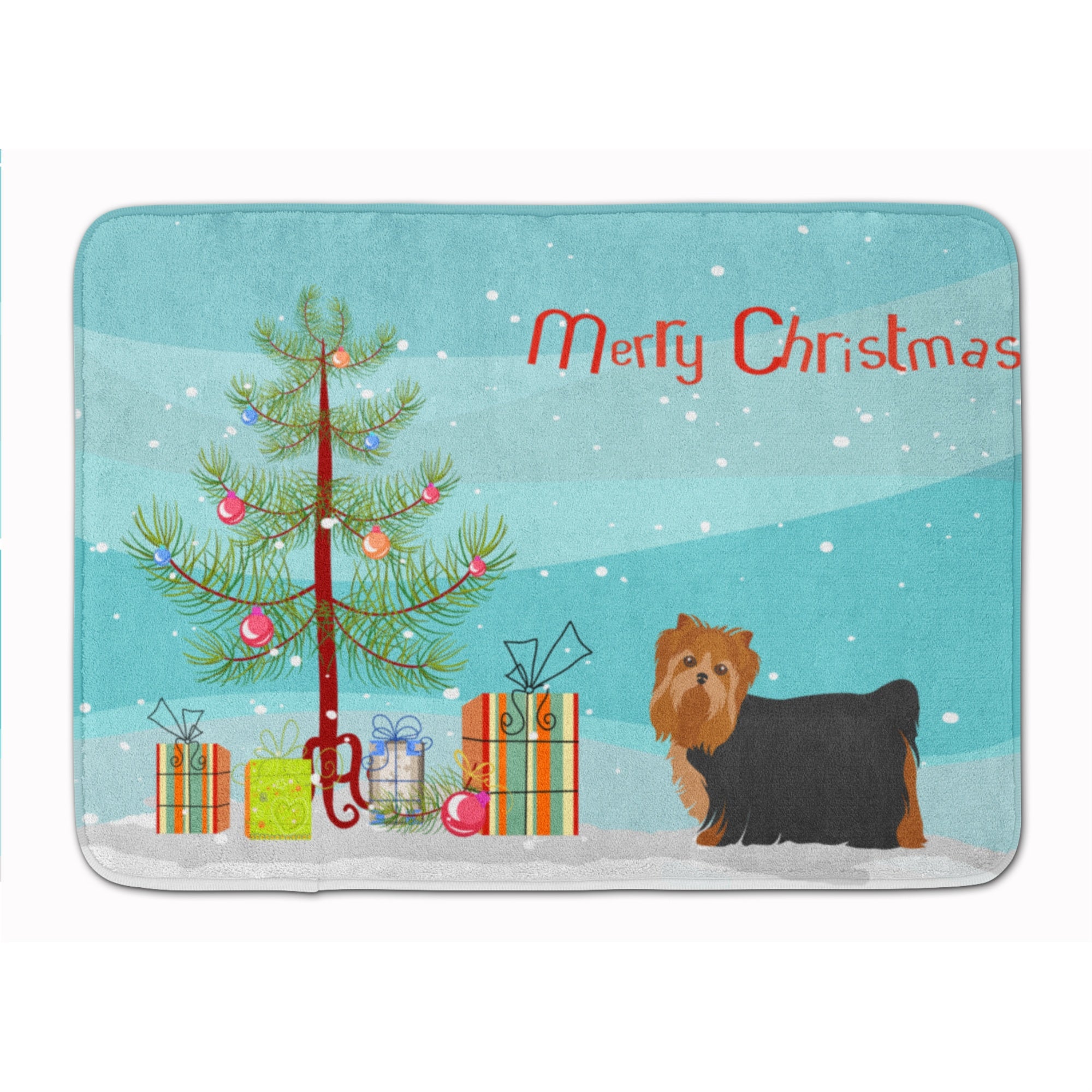 'Caroline'S Treasures Yorkshire Terrier Christmas Tree Machine Washable Memory Foam Mat Doormats, Multicolor''