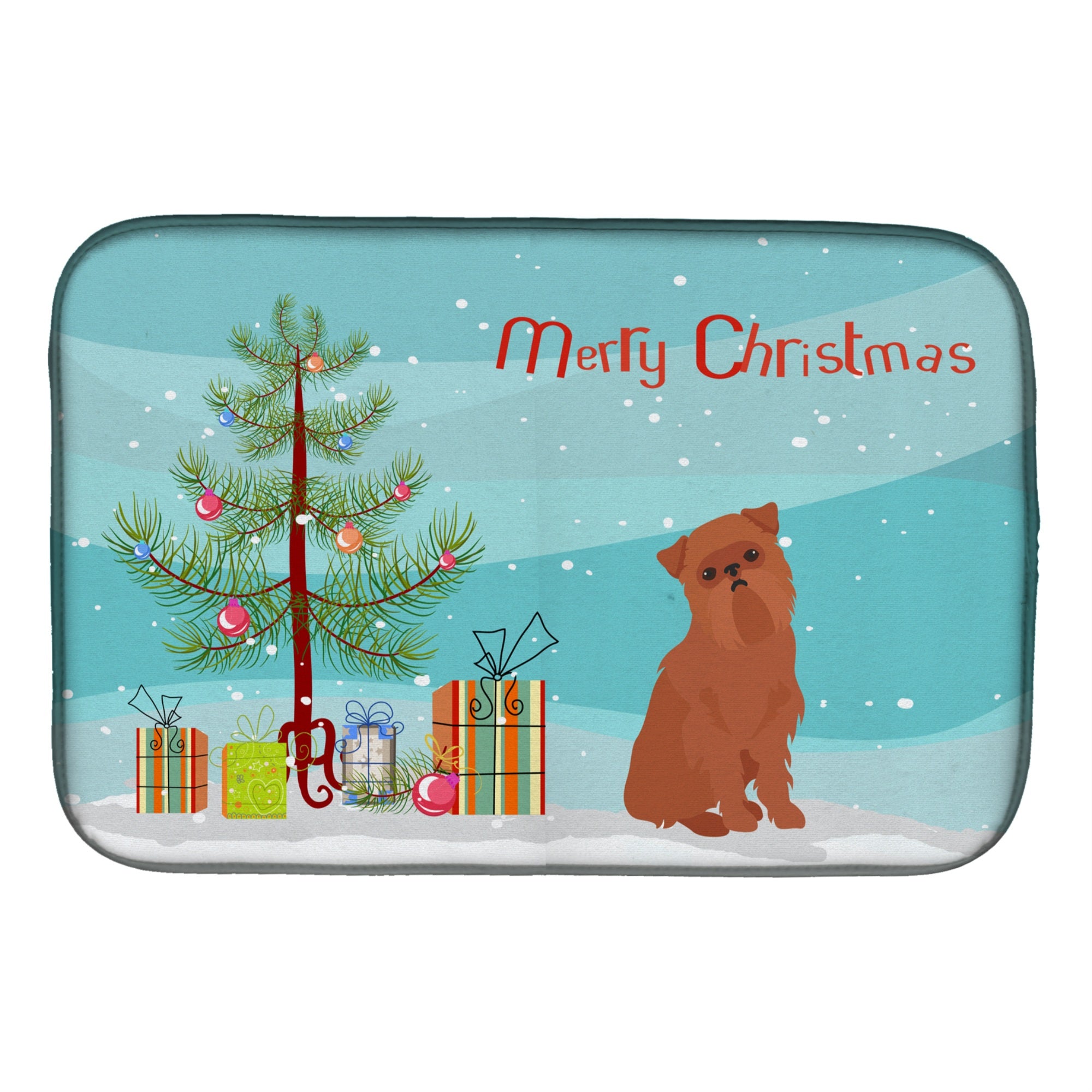 'Caroline'S Treasures Ck3494Ddm Brussels Griffon Christmas Tree Dish-Drying-Mats, 14 X 21, Multicolor''