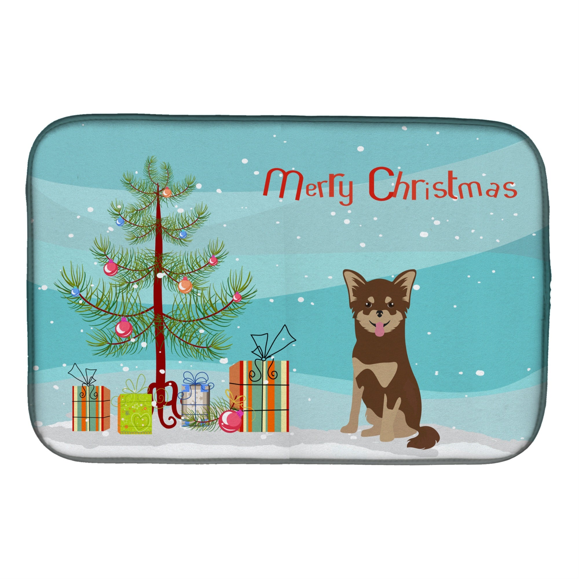 'Caroline'S Treasures Ck3496Ddm Chihuahua Christmas Tree Dish-Drying-Mats, 14 X 21, Multicolor''