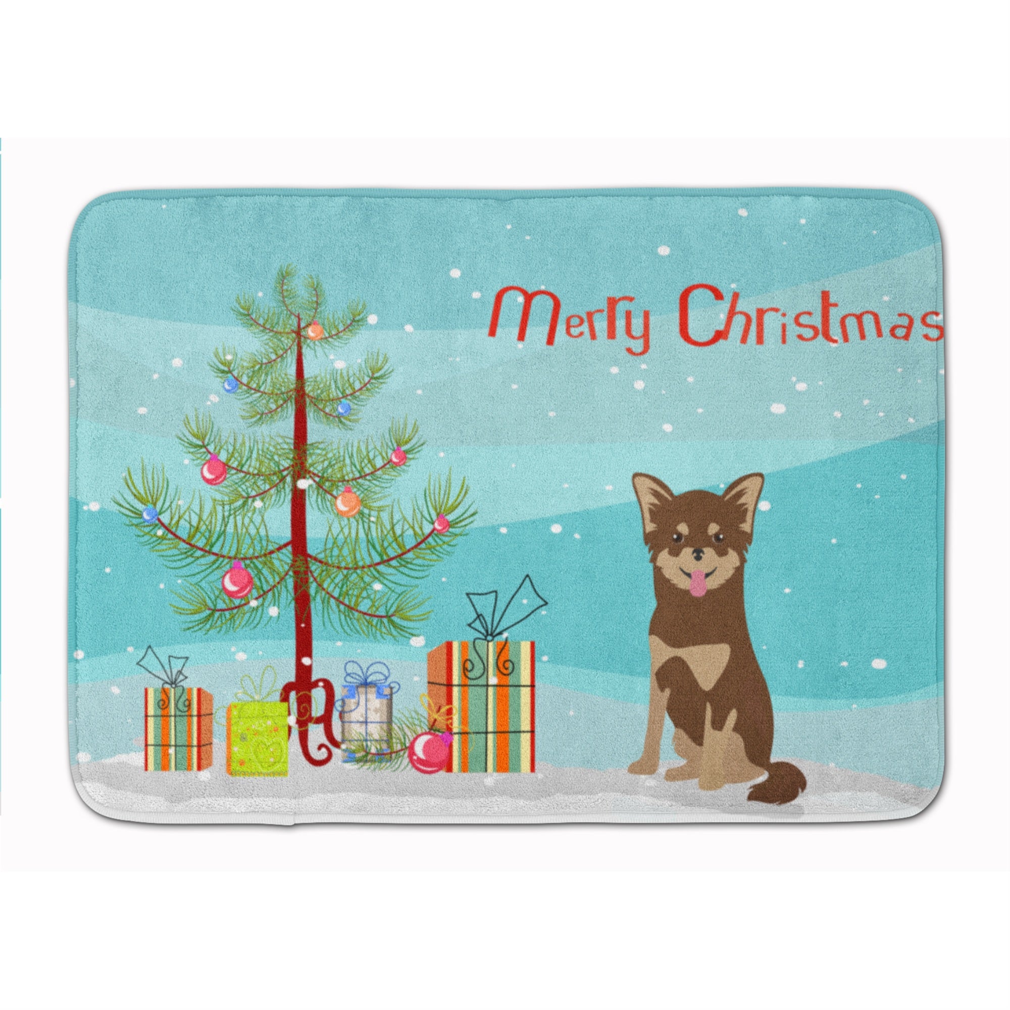'Caroline'S Treasures Chihuahua Christmas Tree Machine Washable Memory Foam Mat Doormats, Multicolor''