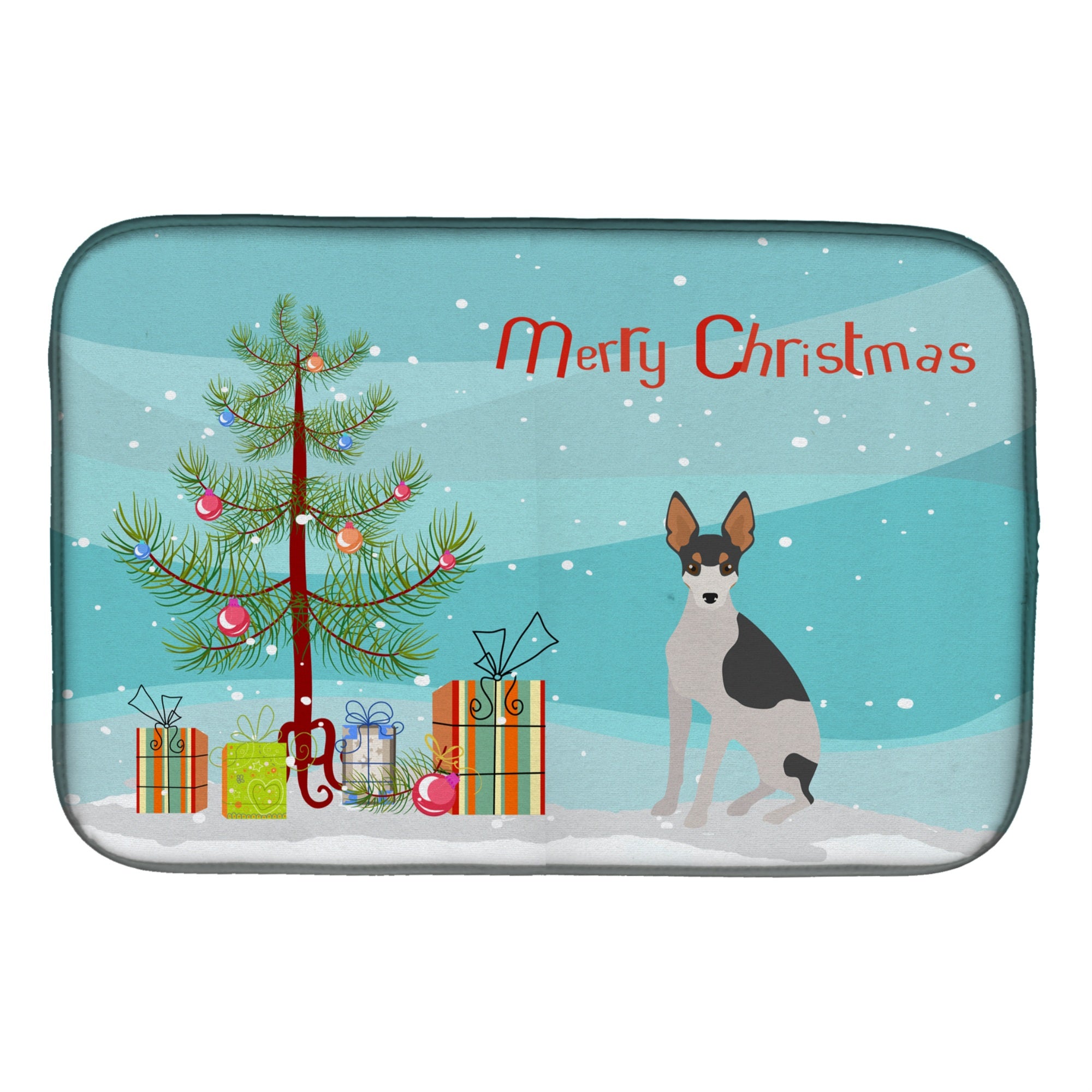 'Caroline'S Treasures Miniature Fox Terrier #2 Christmas Tree Dish-Drying-Mats, 14 X 21, Multicolor''