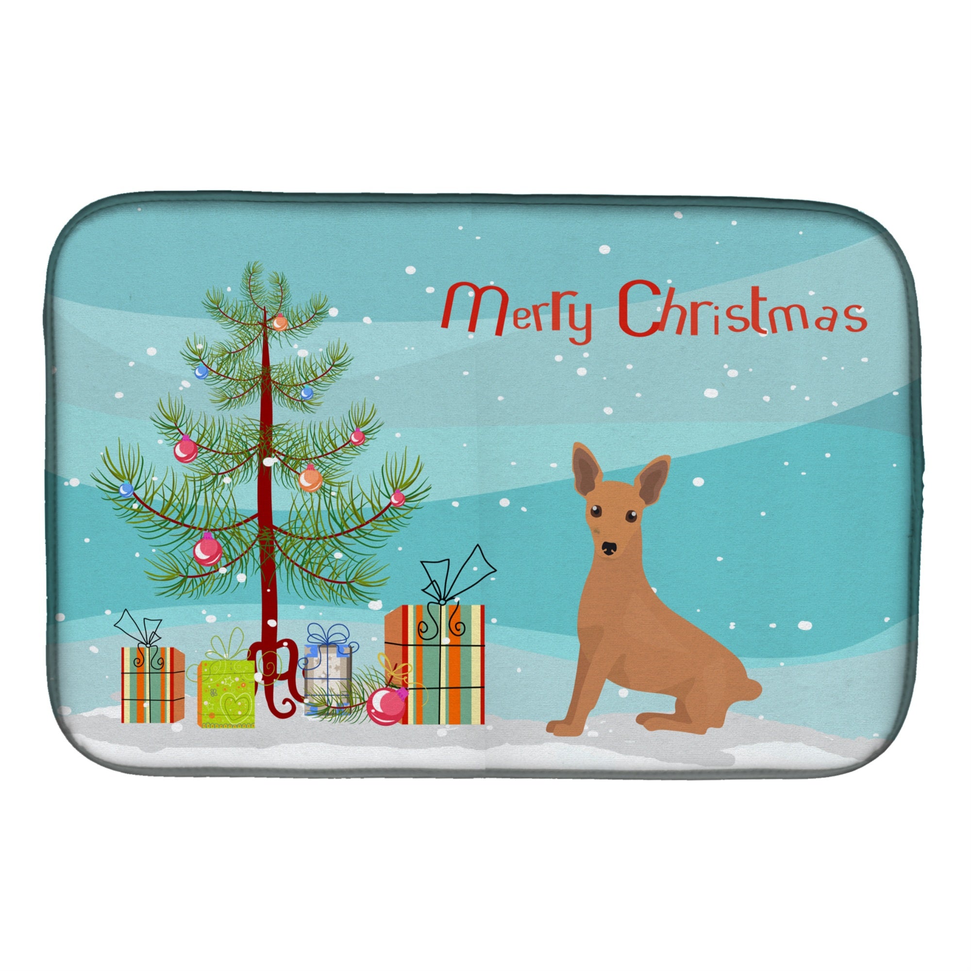 'Caroline'S Treasures Ck3503Ddm Miniature Pinscher Christmas Tree Dish-Drying-Mats, 14 X 21, Multicolor''