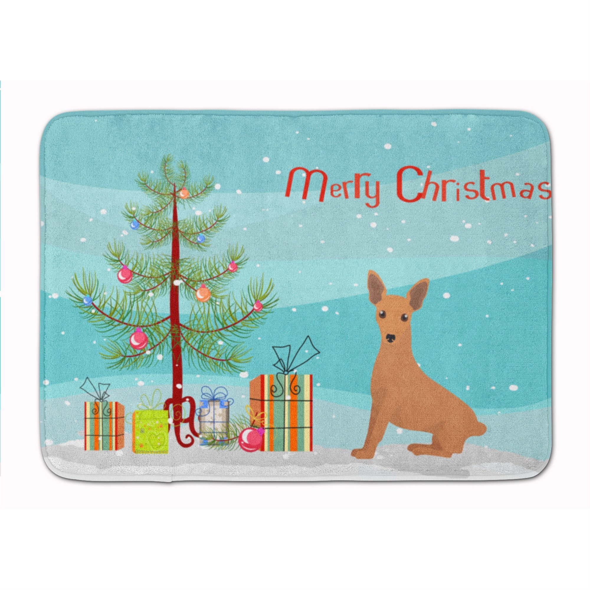 'Caroline'S Treasures Miniature Pinscher Christmas Tree Machine Washable Memory Foam Mat Doormats, Multicolor''