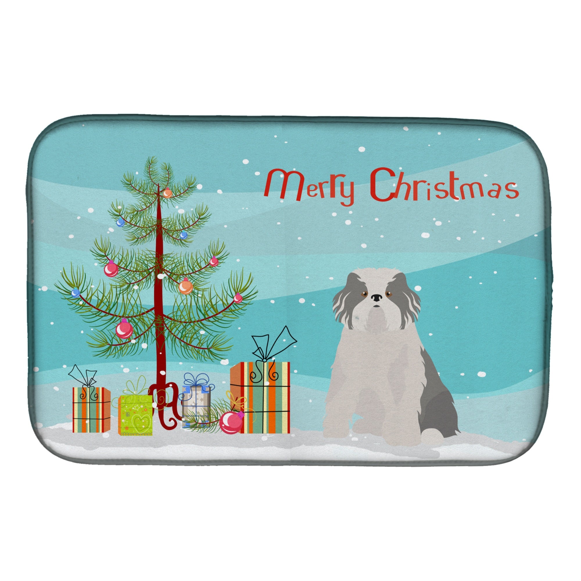 'Caroline'S Treasures Odis Odessa Domestic Ideal Dog Christmas Tree Dish-Drying-Mats, 14 X 21, Multicolor''