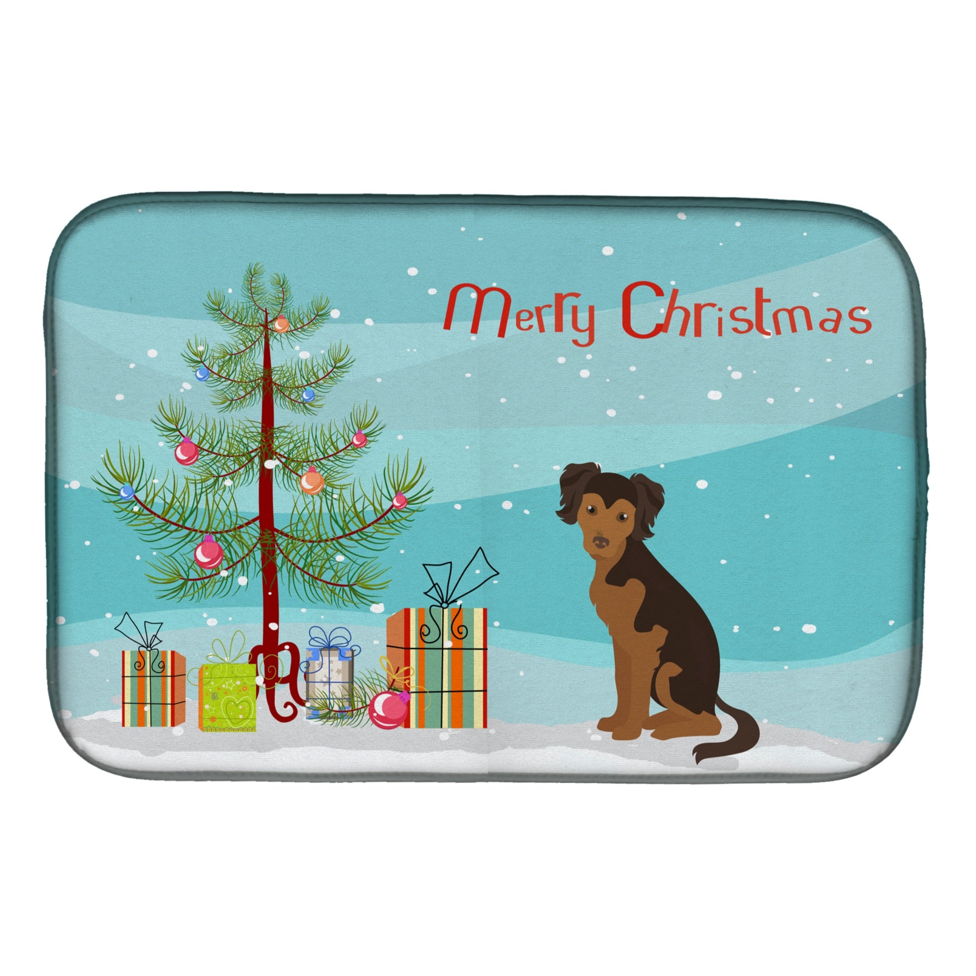 'Caroline'S Treasures Ck3506Ddm Persian Chihuahua Christmas Tree Dish-Drying-Mats, 14 X 21, Multicolor''